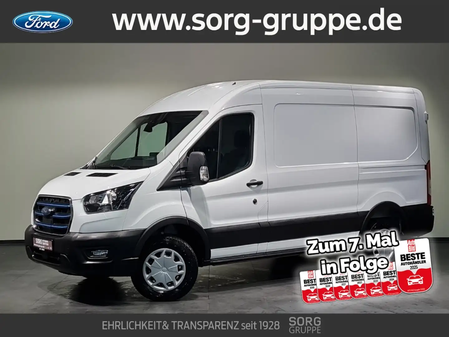 Ford E-Transit L2H2*ELEKTRO*68kWh*1,2t Zuladung*-59%* Weiß - 1
