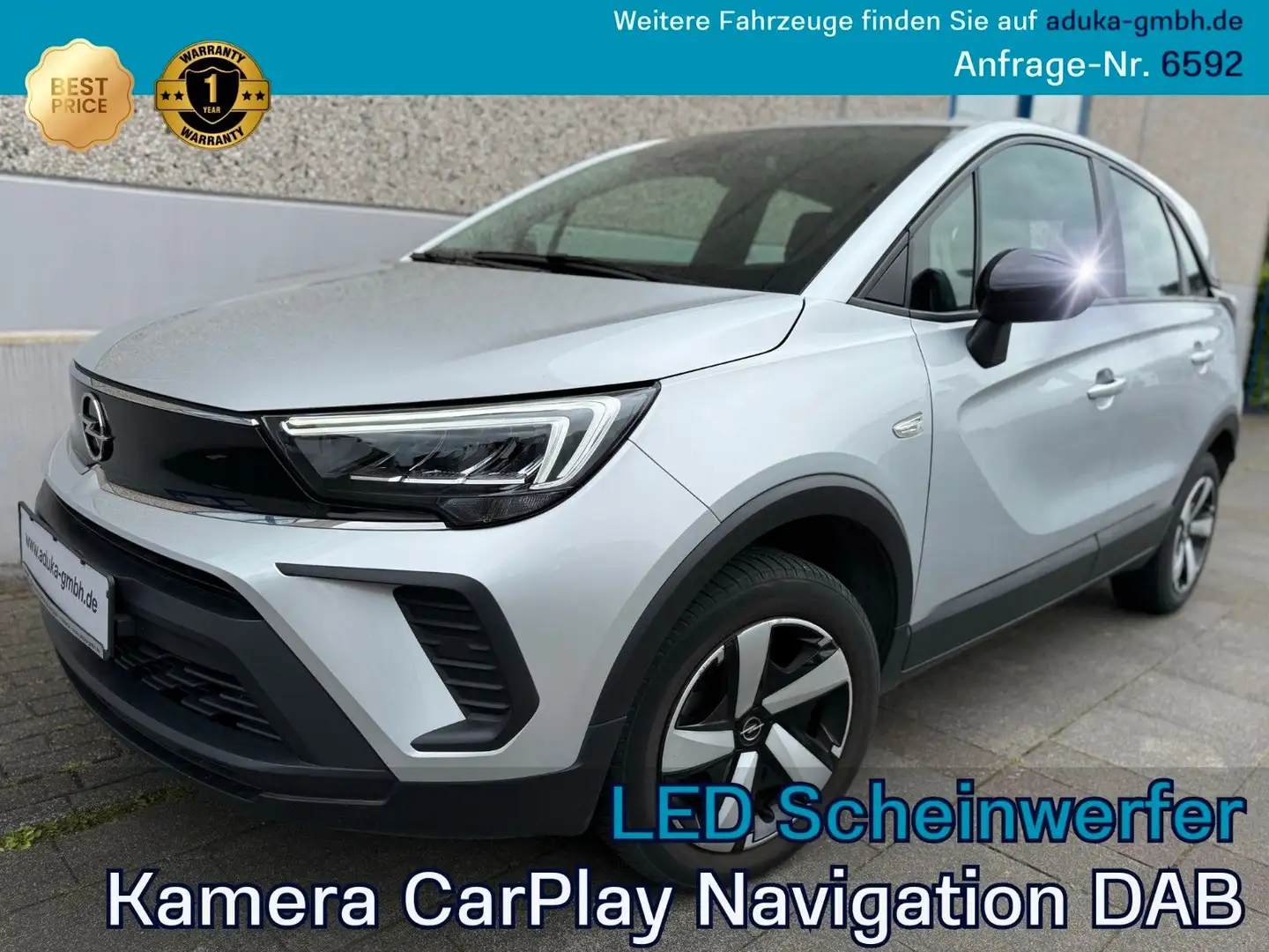 Opel Crossland X 1.2 Turbo Edition Navi LED Kamera Argent - 1