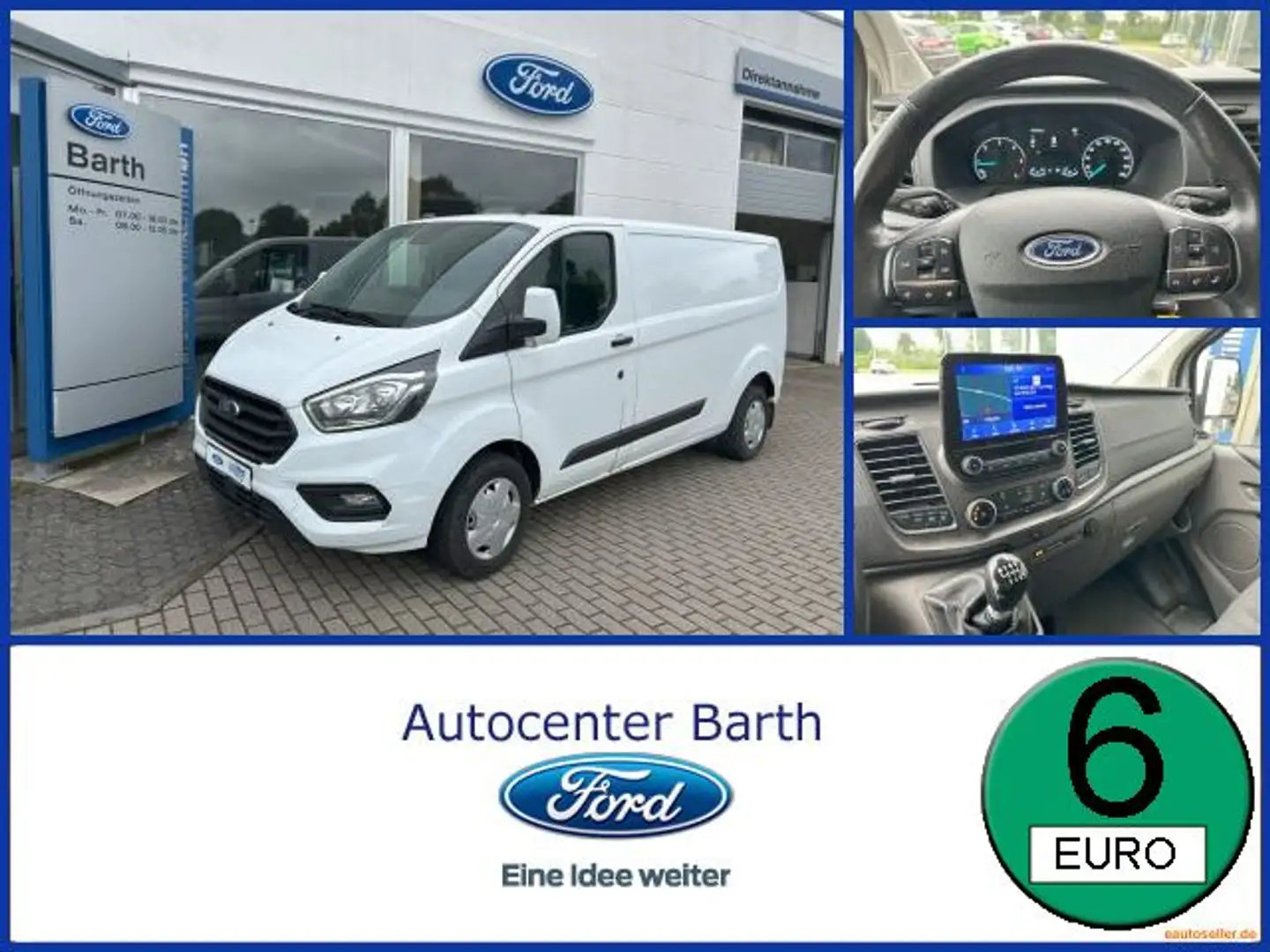Ford Transit Custom Kasten 2.0 TDCi 300 L2  Trend PDC Blanc - 1