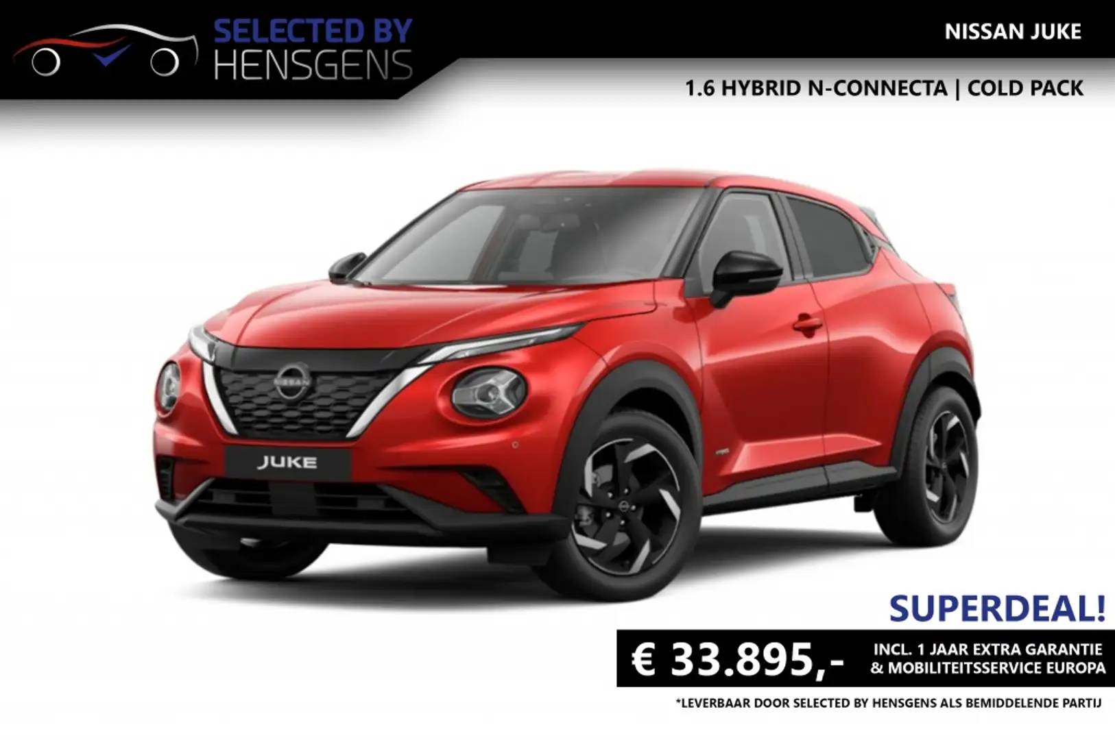 Nissan Juke 1.6 Hyb. N-Connecta | Cold Pack Rood - 1