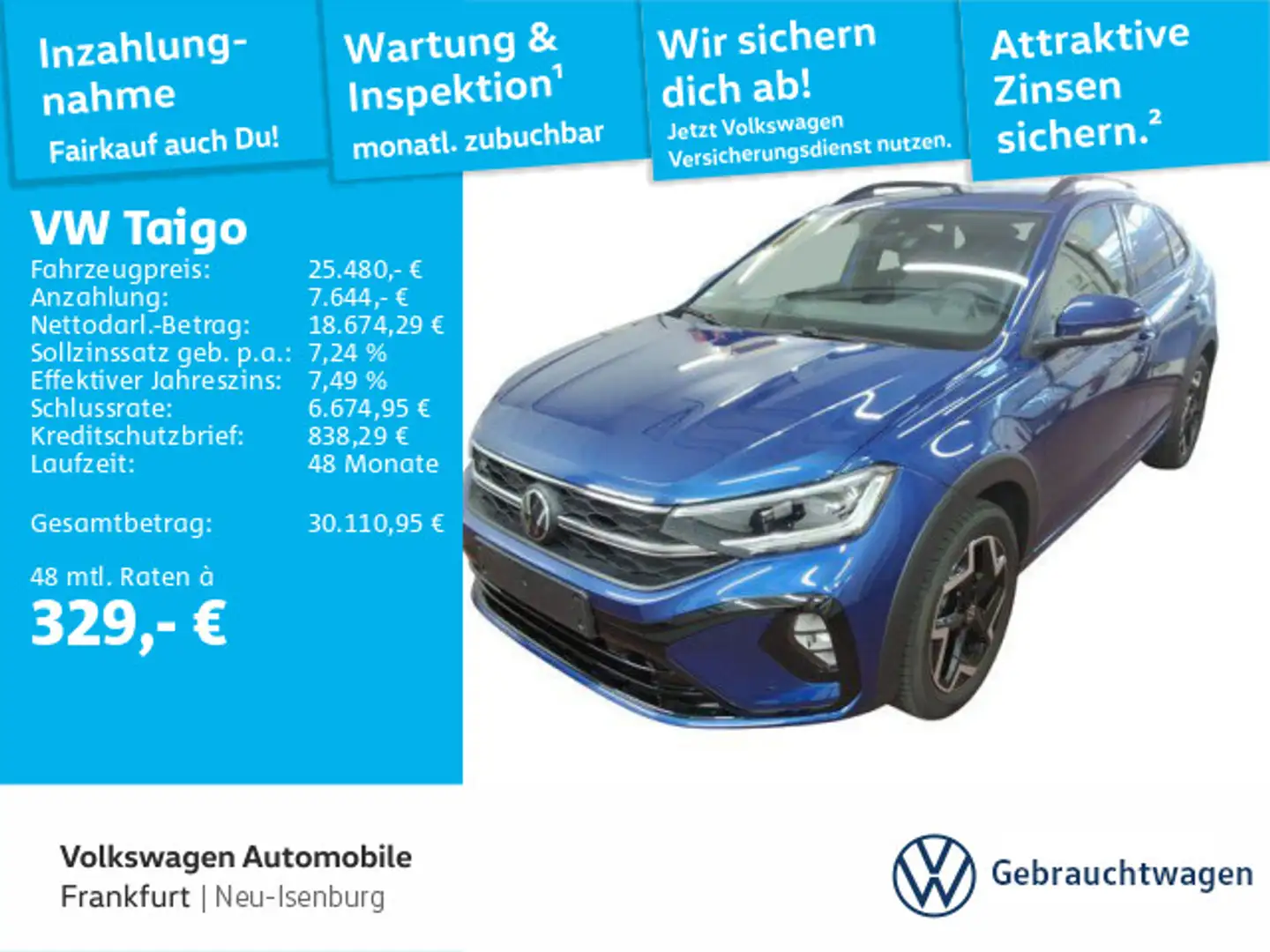 Volkswagen Taigo 1.0 TSI R-Line DAB+ IQLight IQ Drive Front Blau - 1