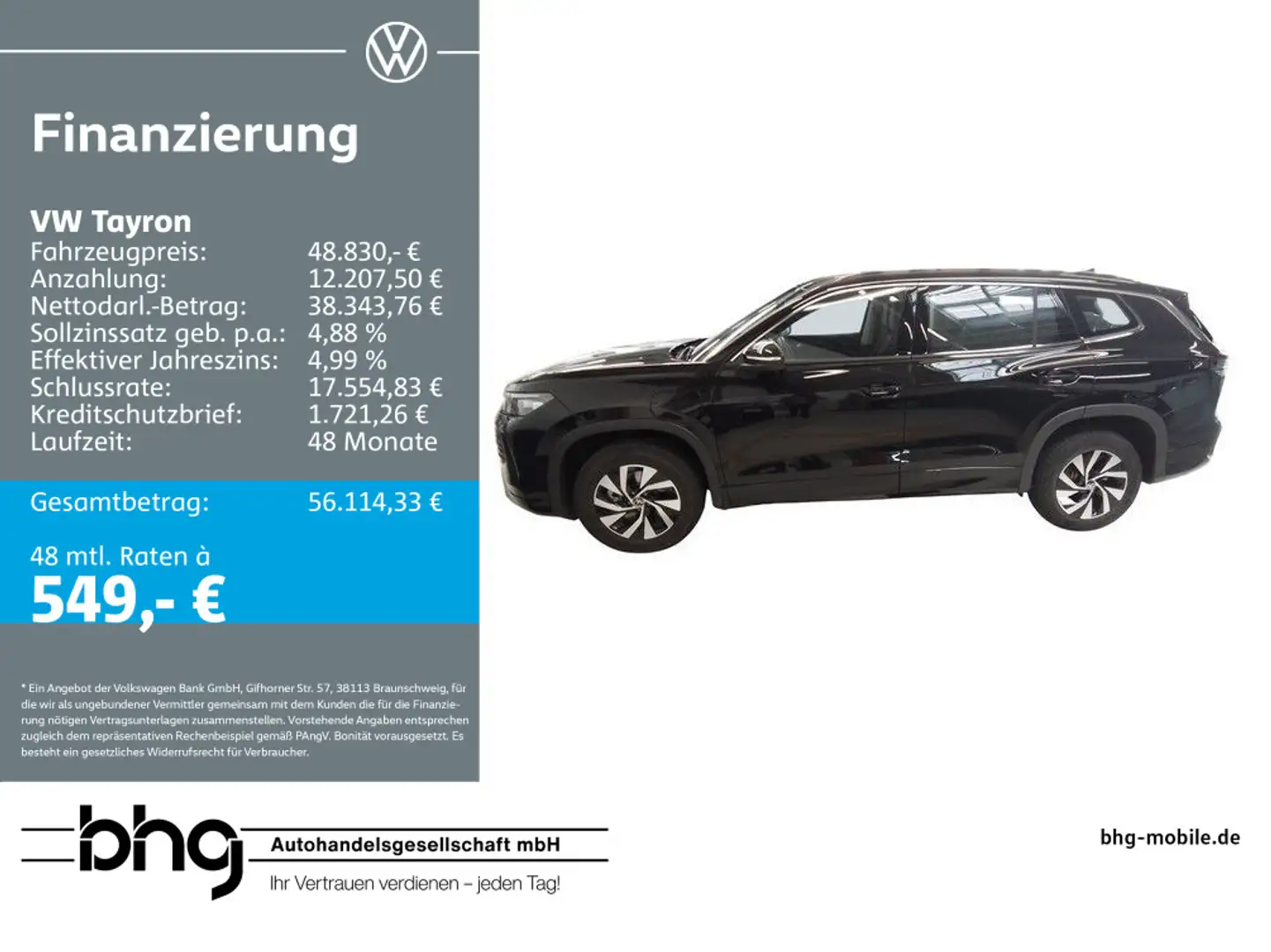 Volkswagen Tayron 1.5 eHybrid DSG Life Schwarz - 1