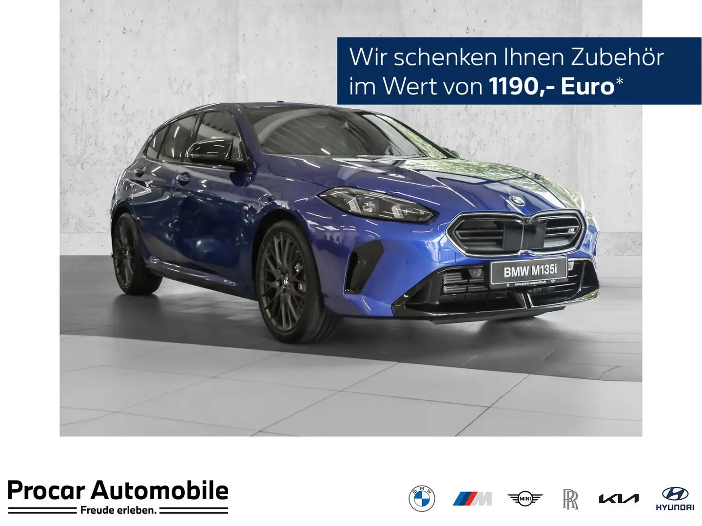 BMW 135 M135 xDrive M Sport HUD ACC 360°KAM RFK NAVI LM Bleu - 1