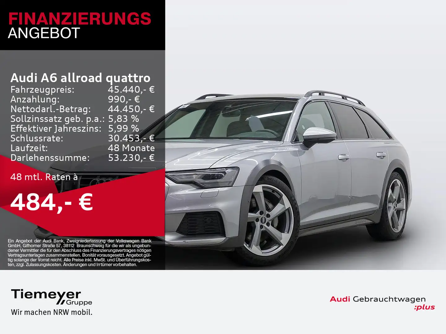 Audi A6 allroad A6 Allroad 50 TDI Q UPE 92 PANO LM20 ST.HEIZ AHK Silber - 1