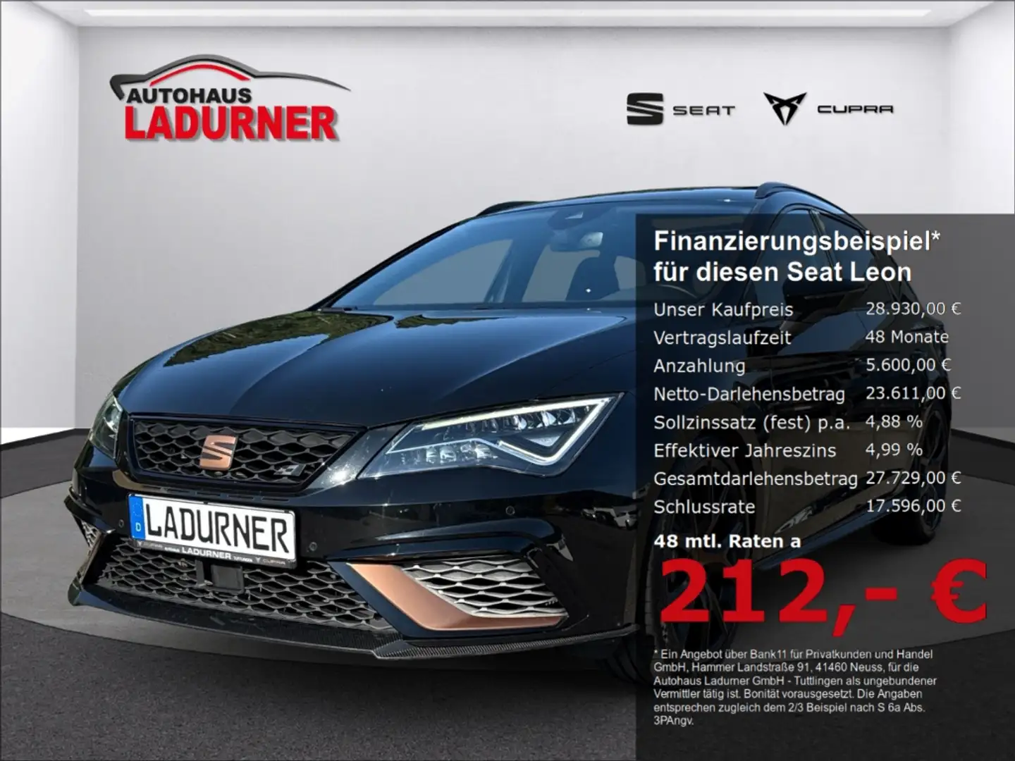 SEAT Leon ST Cupra R 300 4D 2.0TSI Navi+ACC+Pano+ABT Noir - 1