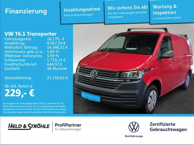 Volkswagen T6 Transporter EcoProfi KR 2.0 TDI AHK KLIMA