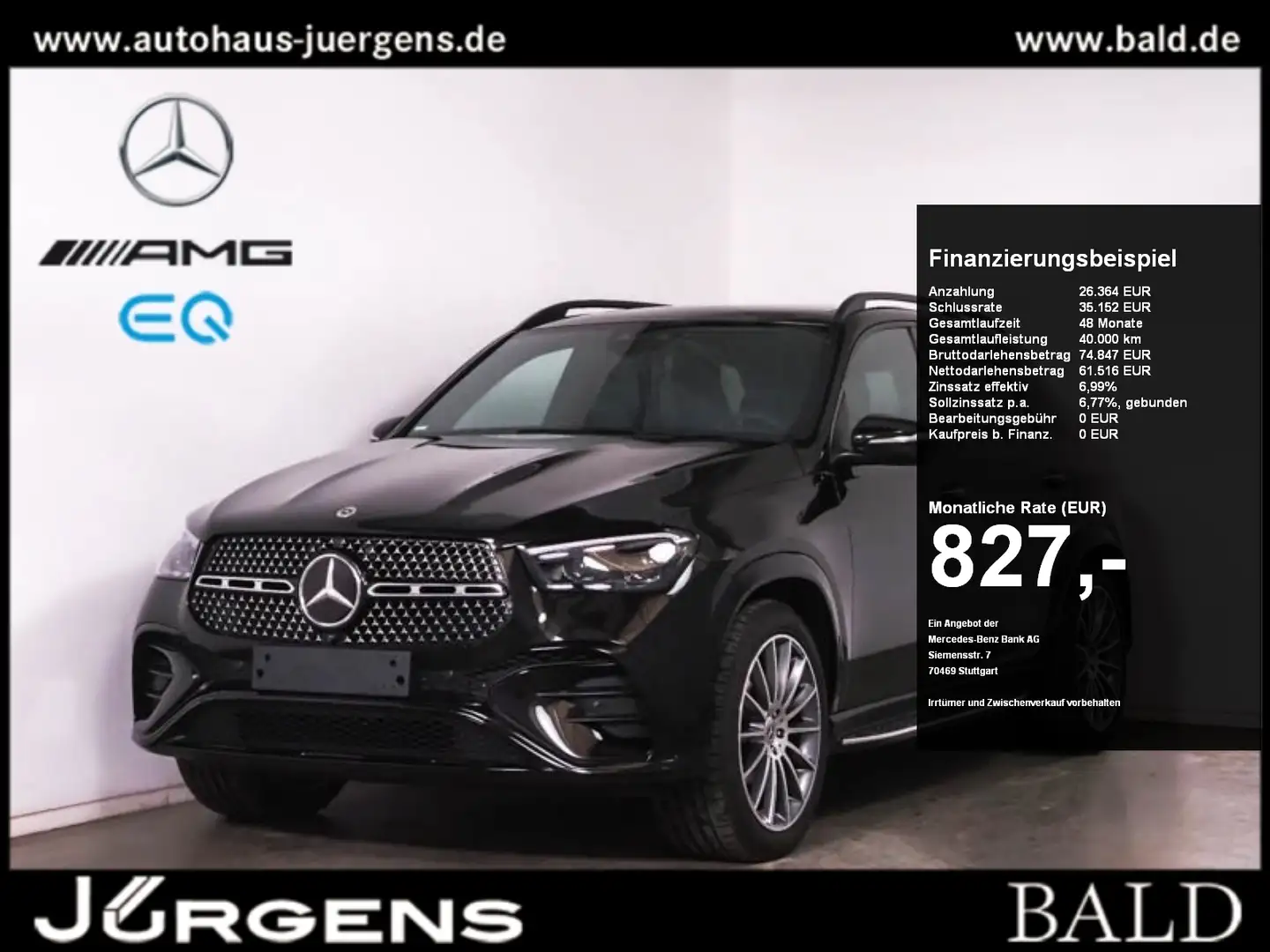 Mercedes-Benz GLE 300 d 4M AMG-Sport/Pano/HUD/Distr/Night/21' Zwart - 1
