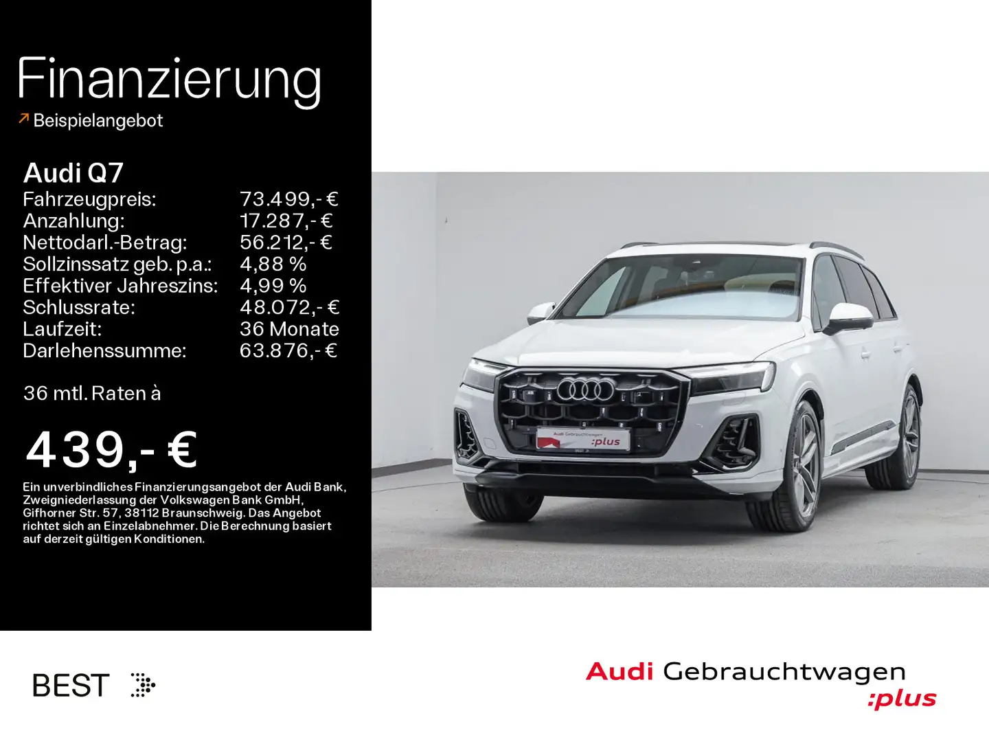 Audi Q7 55 TFSIe quattro S-LINE*PANO*HUD*AHK*MATRIX*B Weiß - 1
