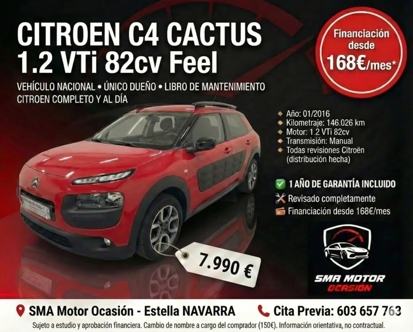 Citroen C4 Cactus 1.2 PureTech Feel 82 Rojo - 2