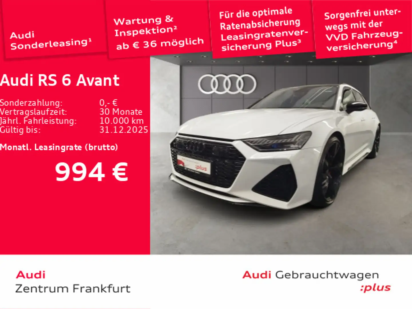 Audi RS6 tiptronic HD Matrix-LED B&O RS-Sporta Weiß - 1