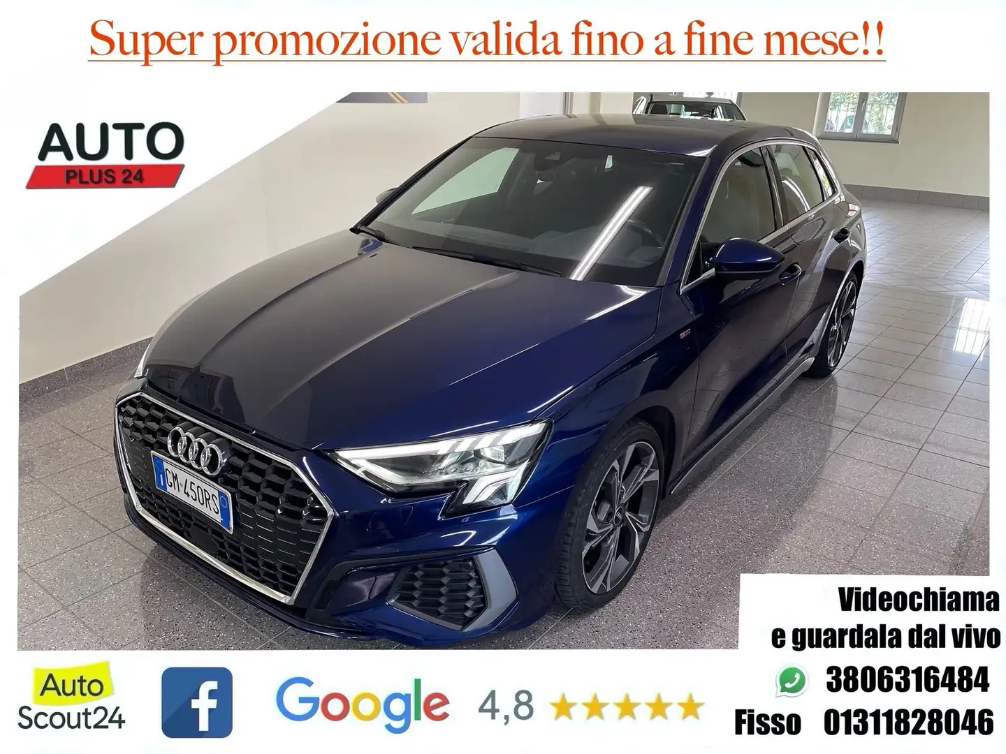 Audi A3 SPB 30 TDI S tronic S line edition Blu/Azzurro - 1