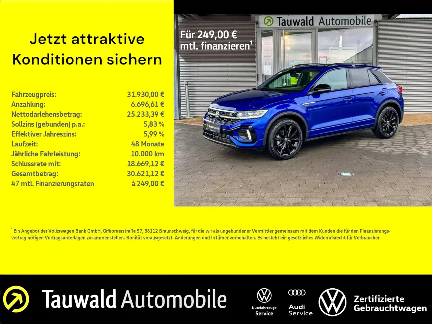Volkswagen T-Roc 1.5 TSI DSG R-Line BLACK/PANO/RFK/ACC/APP/18" Bleu - 1
