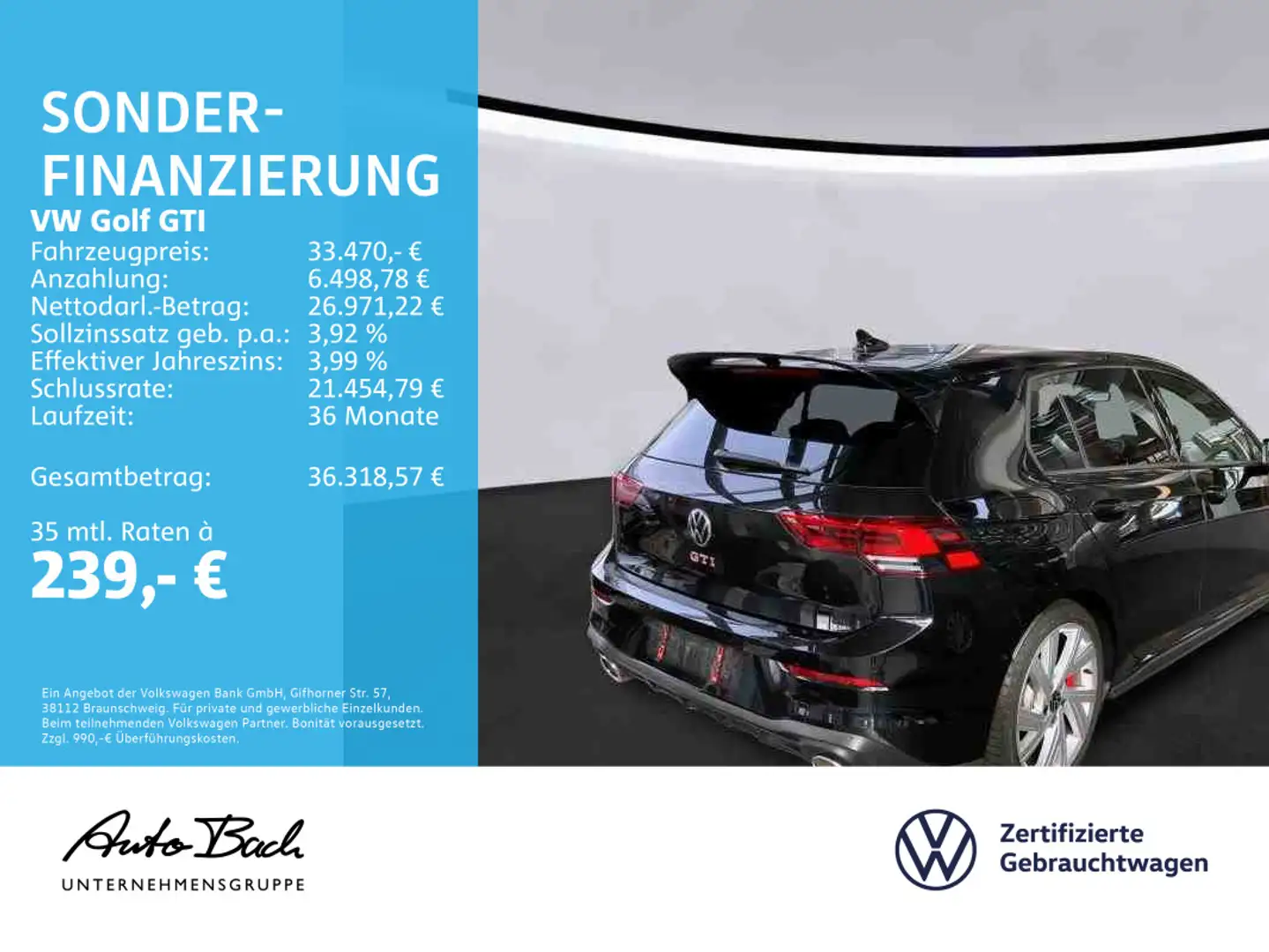 Volkswagen Golf GTI Golf VIII GTI Clubsport 2.0 TSI DSG, LED, Sounds Schwarz - 2