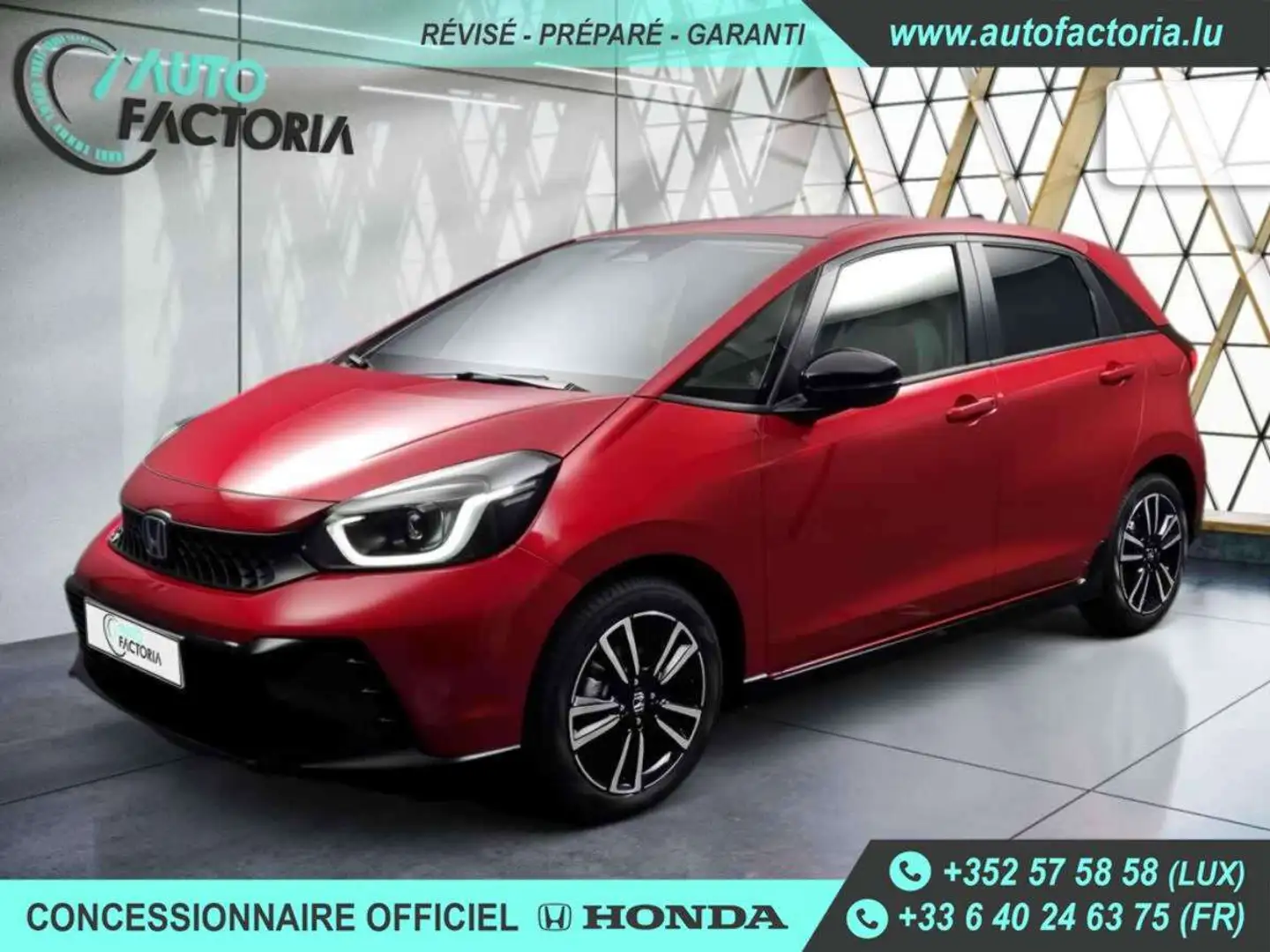 Honda Jazz 1.5 HYB 122cv BVA SPORT +GPS+CAM+FULL LED+Opts Rouge - 1