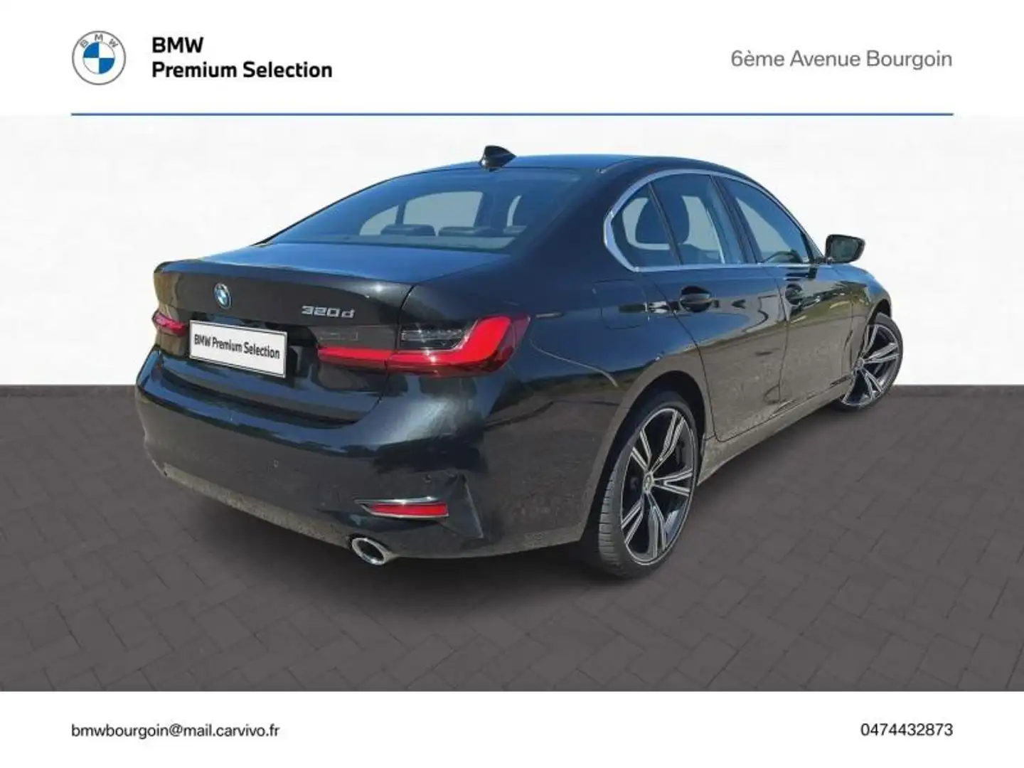 BMW 320 320dA MH 190ch Business Design Zwart - 2