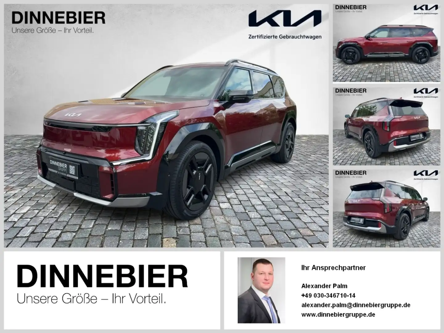 Kia EV9 GT-LINE AWD LED+360°Kamera+Massagesitze Rot - 1