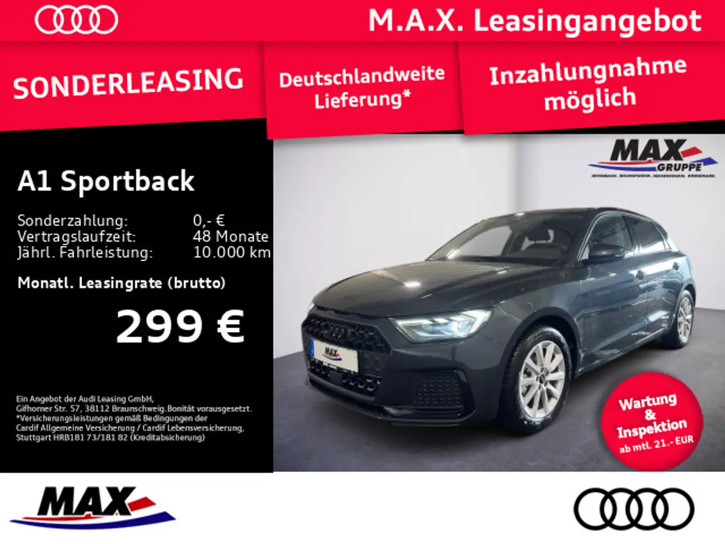 Audi A1 advanced 30 TFSI S-tronic LED+STHZG Grau - 1