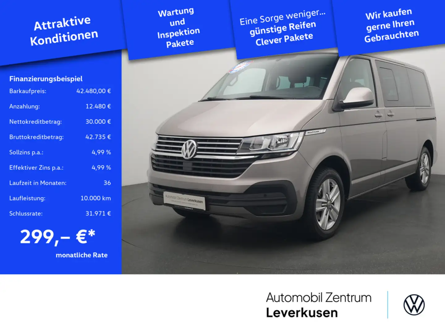 Volkswagen T6.1 Multivan Comfortline DSG AHK LEDER NAVI Beige - 1