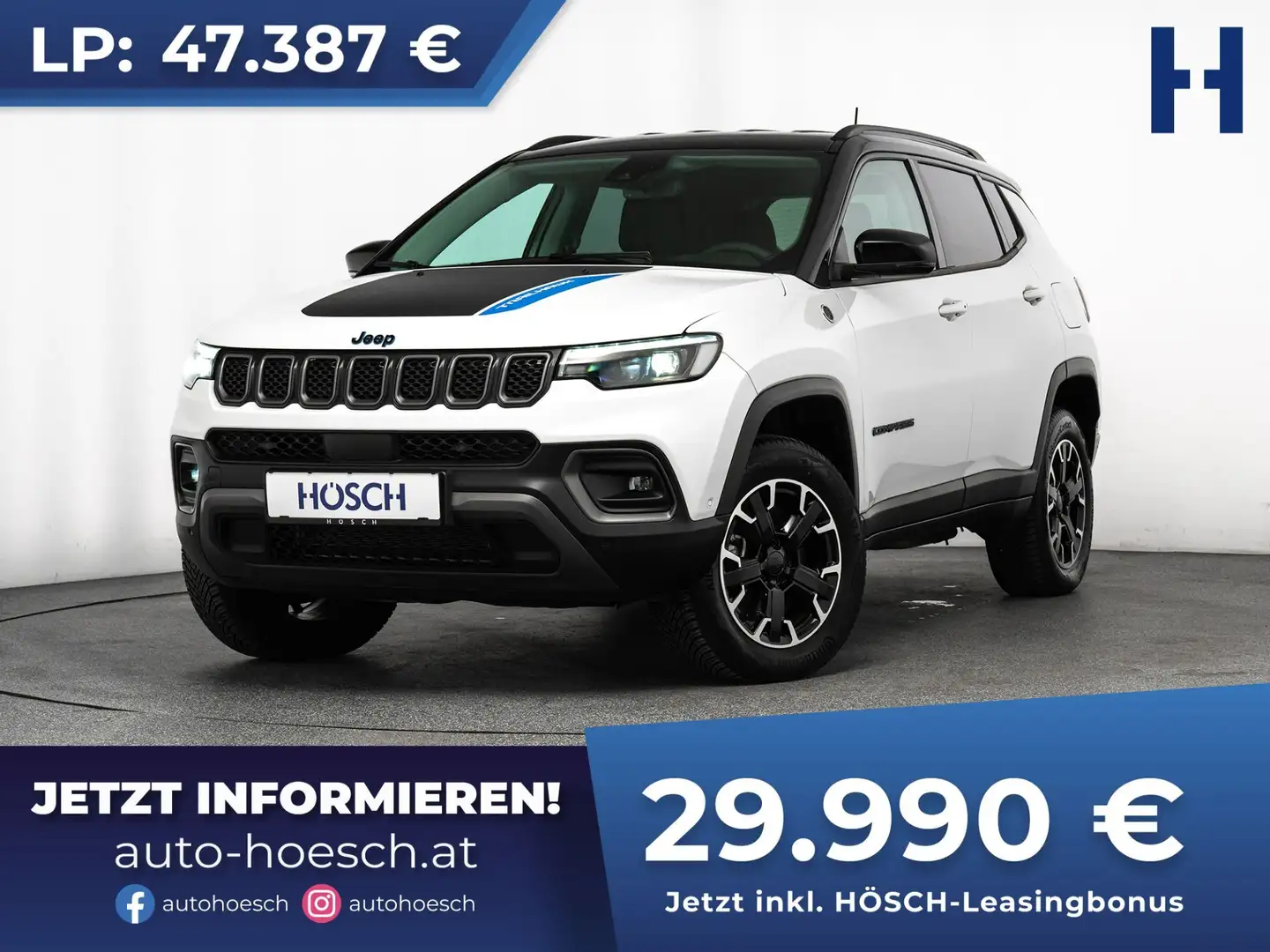 Jeep Compass Trailhawk 4xe 240 LEDER SITZLÜFTUNG ACC Weiß - 1