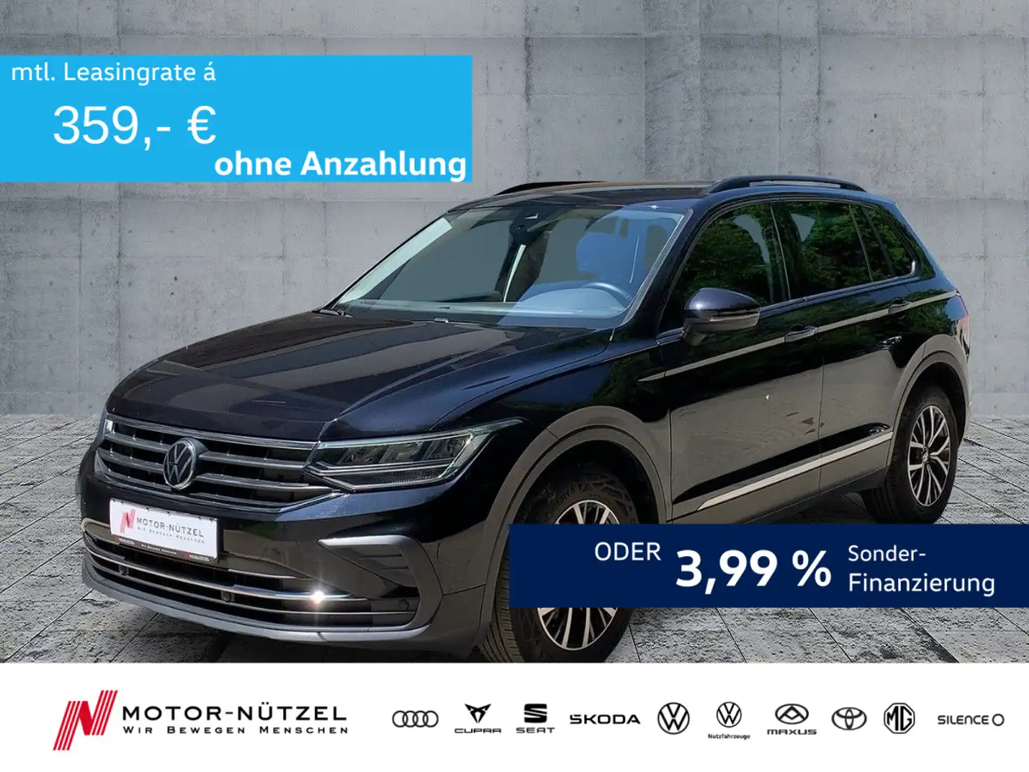 Volkswagen Tiguan 1.5 TSI LIFE LED+NAVI+APP+DAB+ACC+SHZ+PDC Schwarz - 1