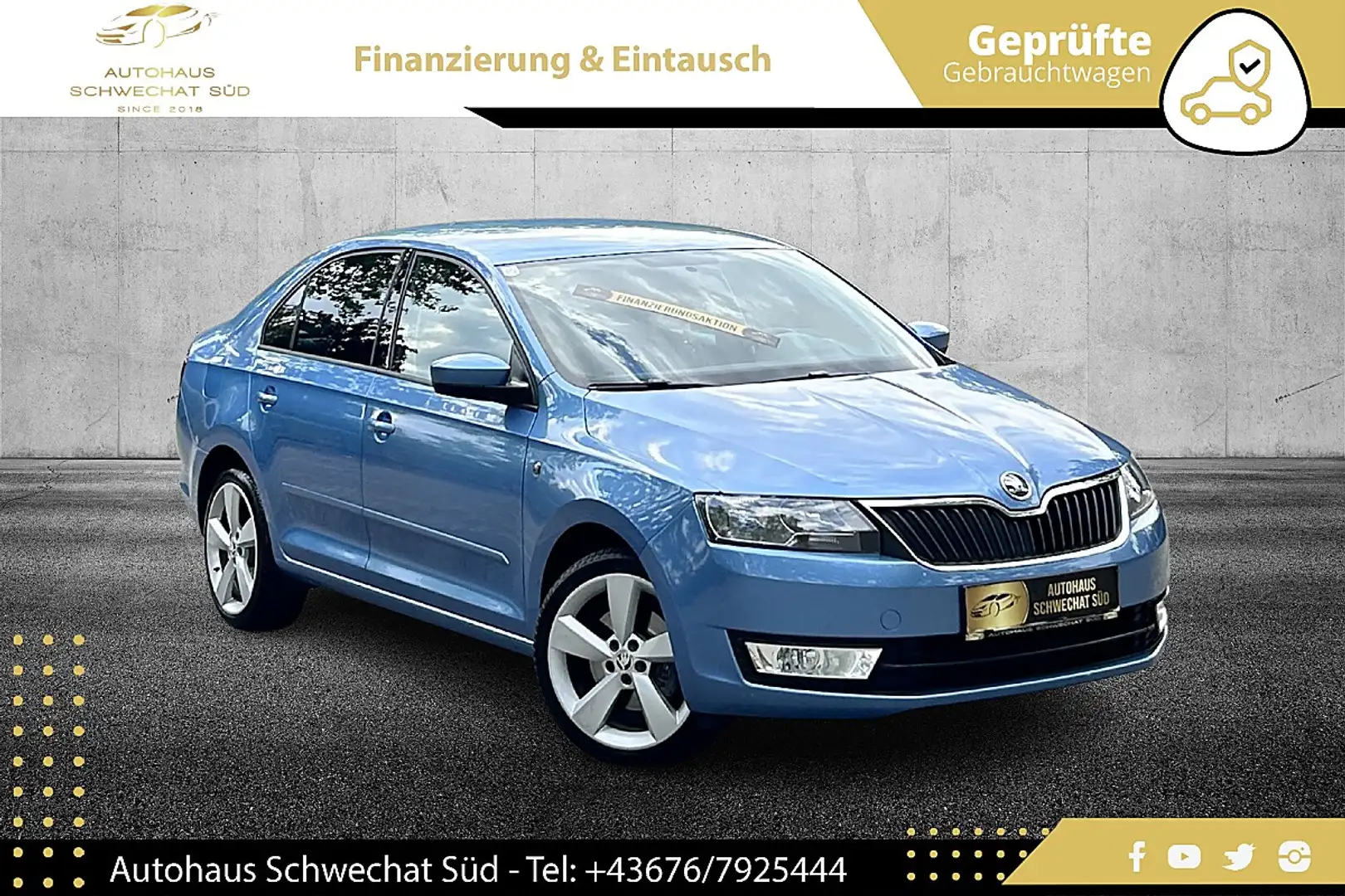 Skoda Rapid/Spaceback Rapid 1,6 Elegance TDI // SEHR GEPFLEGT // TEMP... Blau - 1