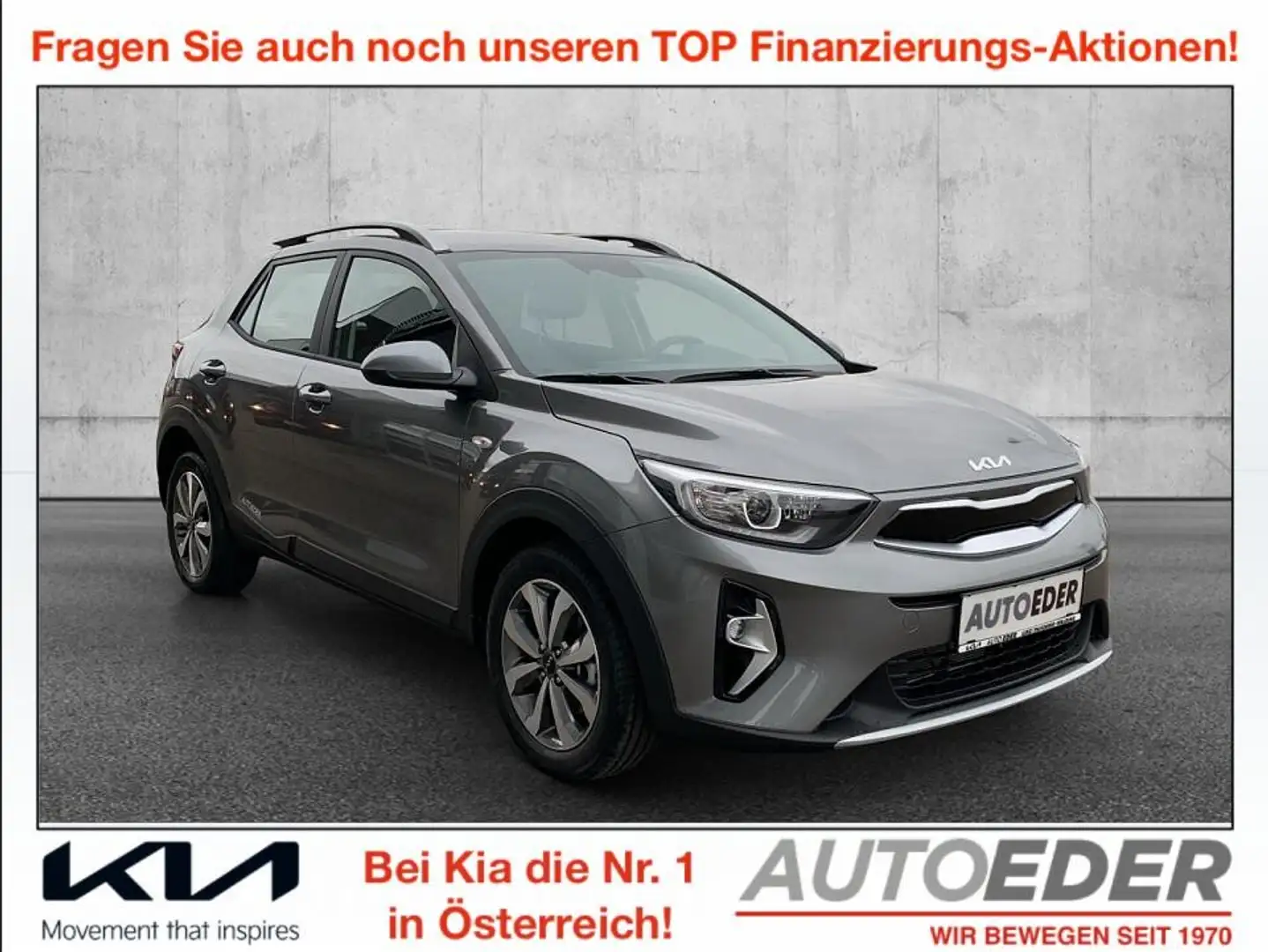 Kia Stonic 1,0 TGDI GPF ISG Silber DCT Aut. Grau - 1