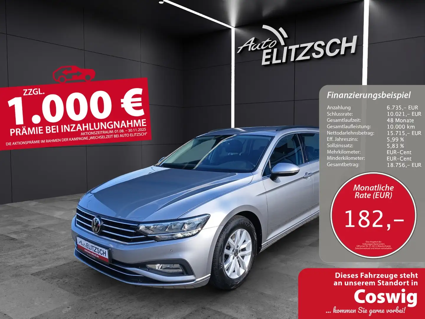 Volkswagen Passat Variant TDI Business DSG LED Navi ACC RFK SH LM Silber - 1