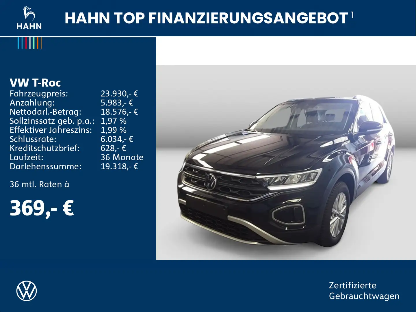 Volkswagen T-Roc 1.0TSI Life LED Navi PDC Sitzheiz Standhei Schwarz - 2
