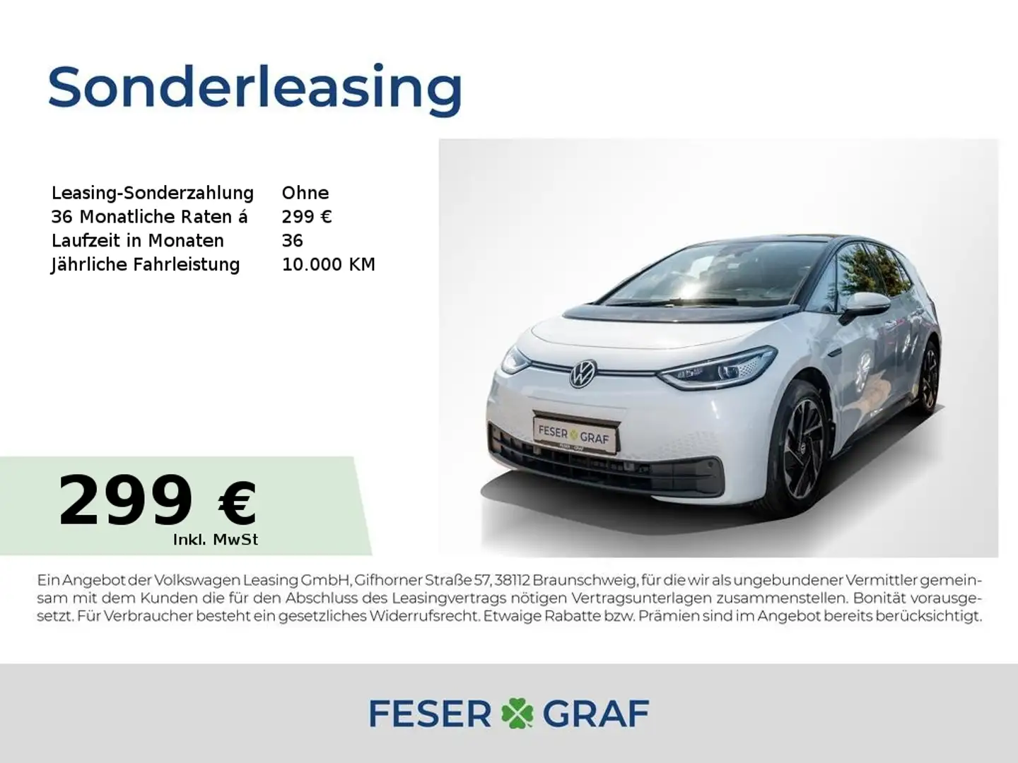 Volkswagen ID.3 Pro Performance MATRIX/ACC/PANO/WÄRMEPUMPE Weiß - 1