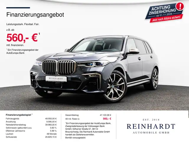 BMW X7 M i SHADOW 22Z./ACC/HuD/PANO/EINZELSITZE/B&W