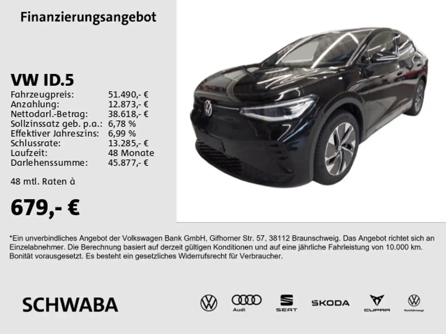Volkswagen ID.5 GTX *Wärmep.*PANO*DCC*IQ.LIGHT*AHK*8-fach* Negro - 1