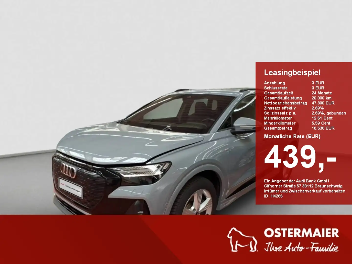 Audi Q4 e-tron S-LINE 55 QUATTRO NP:80tEUR! AHK.SONOS.MATRIX Gri - 1