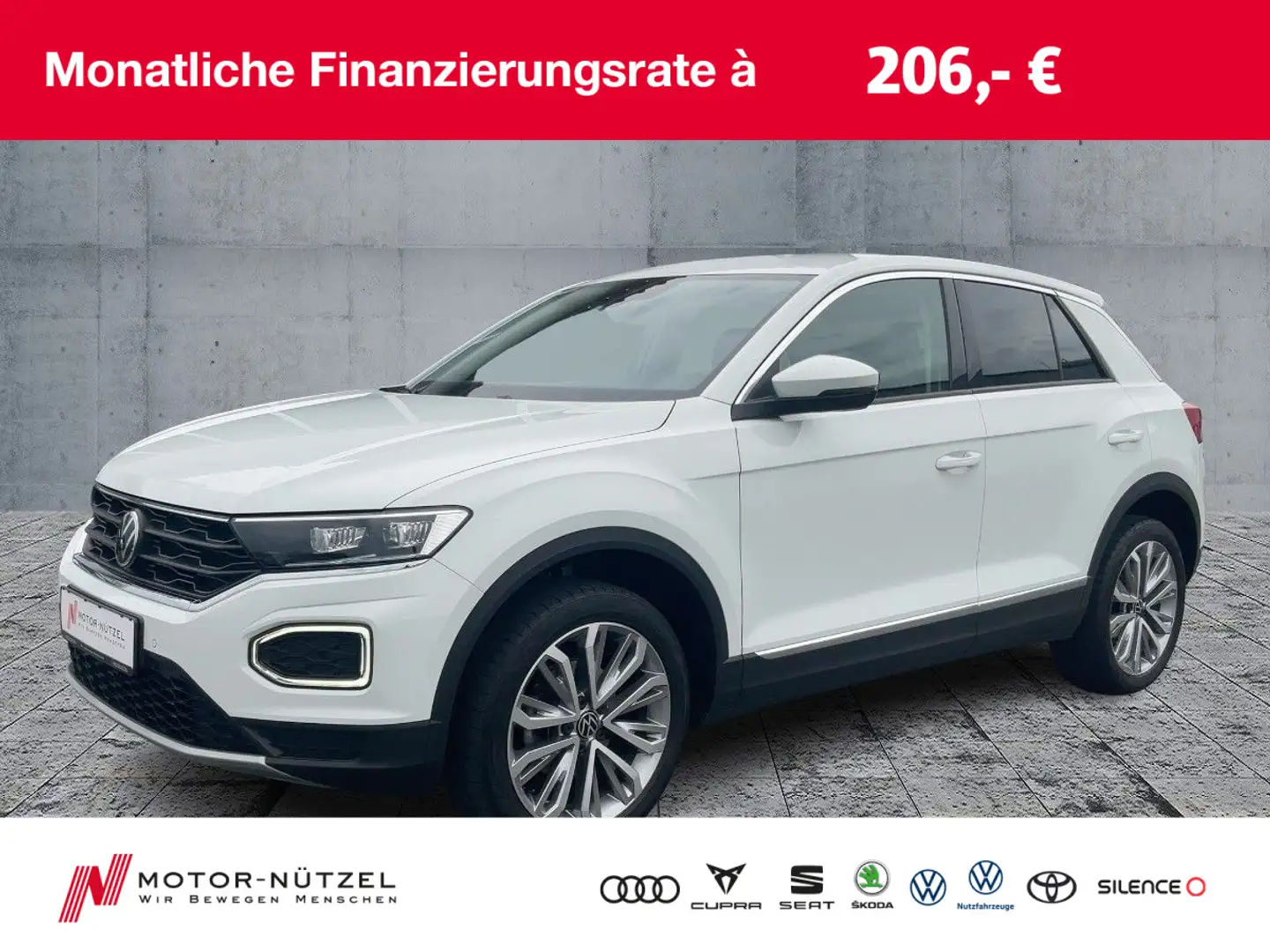 Volkswagen T-Roc 1.5 TSI DSG STYLE LED+NAVI+RFK+ACC+AHK+18" Blanc - 1