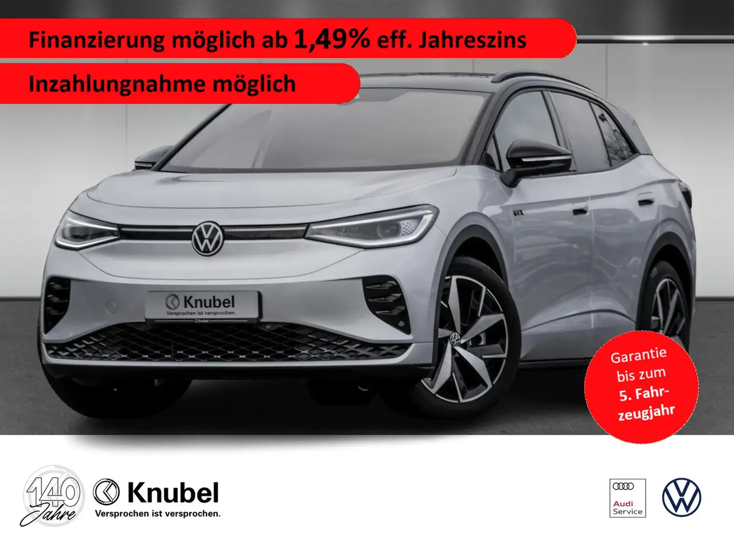 Volkswagen ID.4 GTX IQ.Light Navi AHK AreaView TravelAss. Argent - 1