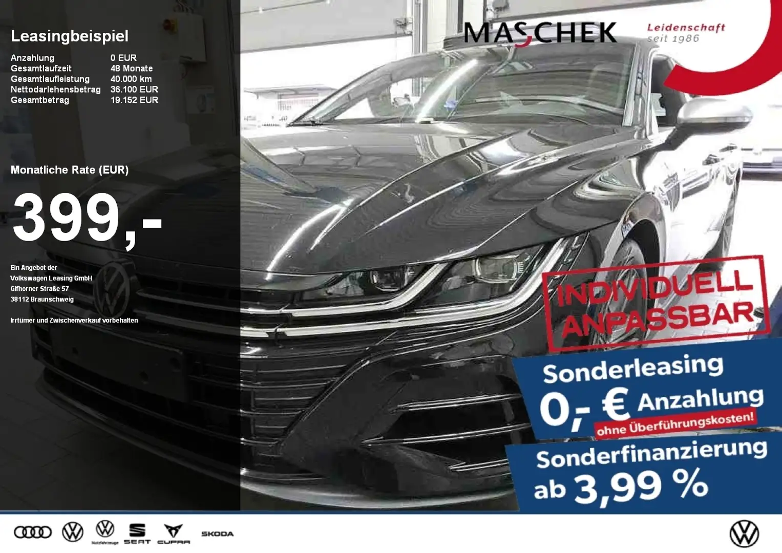 Volkswagen Arteon Shooting Brake R 2.0 TSI Sonderleasing! H&K 360° Schwarz - 1