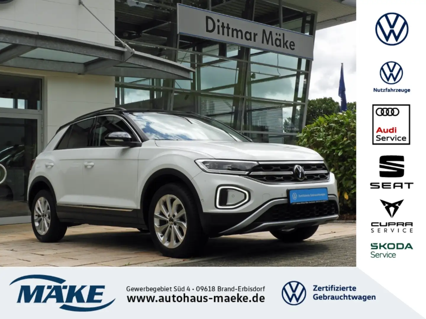 Volkswagen T-Roc Style 2.0 TDI DSG AHZV ACC IQ.L RFK STDHZG Weiß - 1