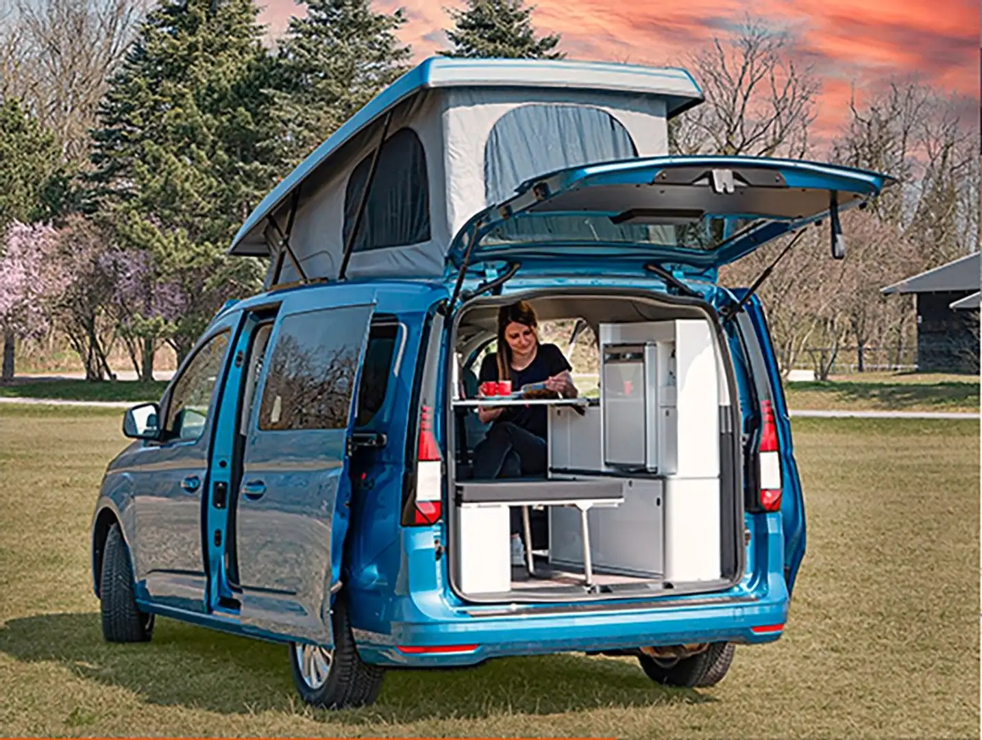 Volkswagen Caddy Maxi Camper 2,0 TDI ähnl. California 217 Argent - 1