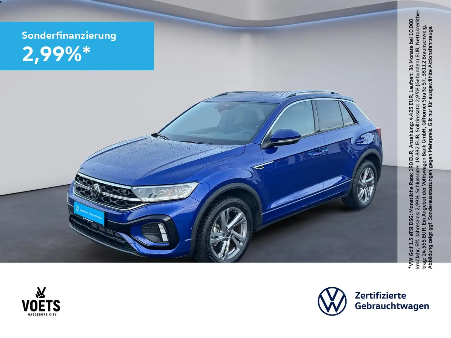 Volkswagen T-Roc 1,5 TSI R-Line DSG+KAM+NAVI+LED Blau - 1