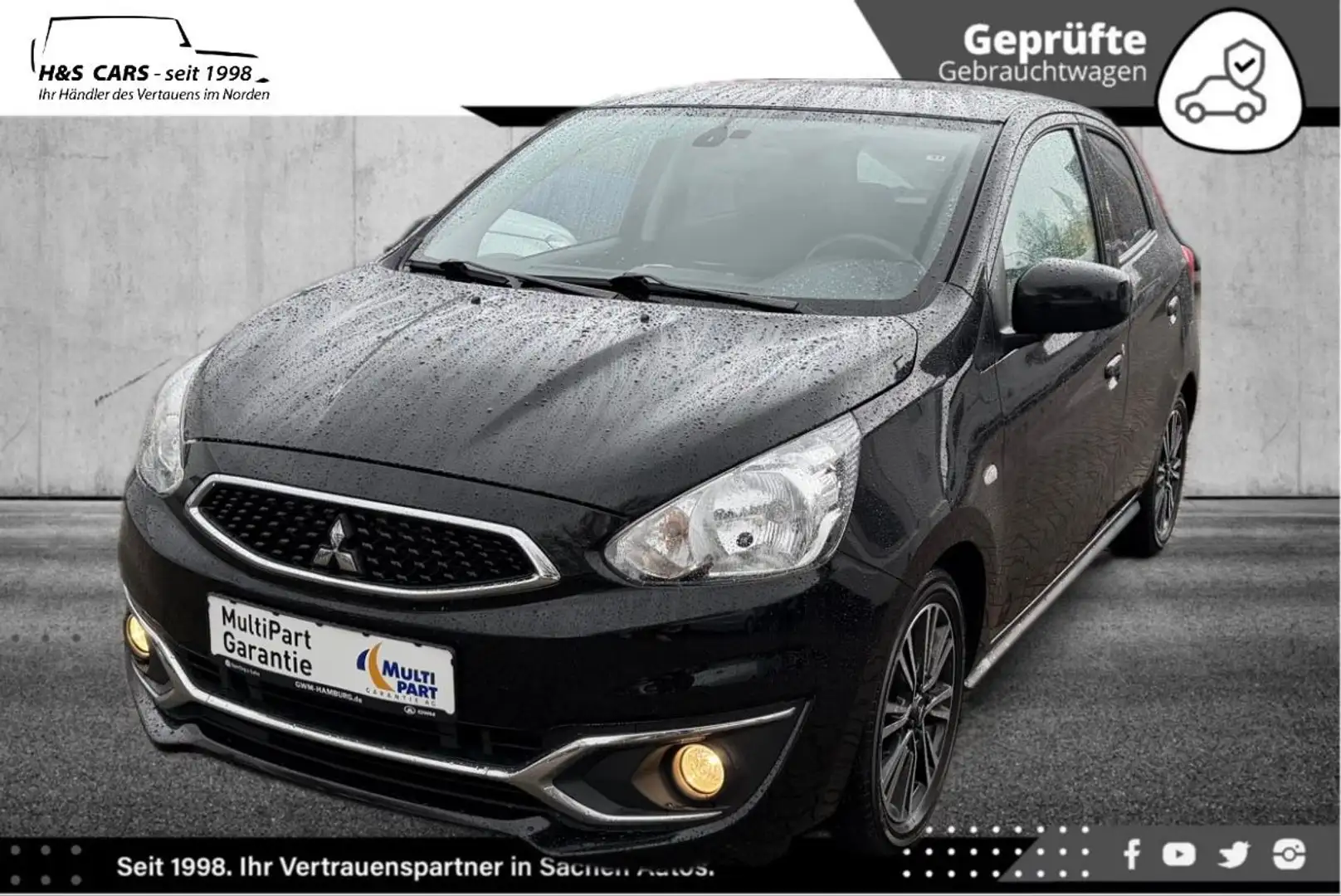 Mitsubishi Space Star 100+ 1H NAV CARPLAY AT LÜCKENLOS SERV Schwarz - 2