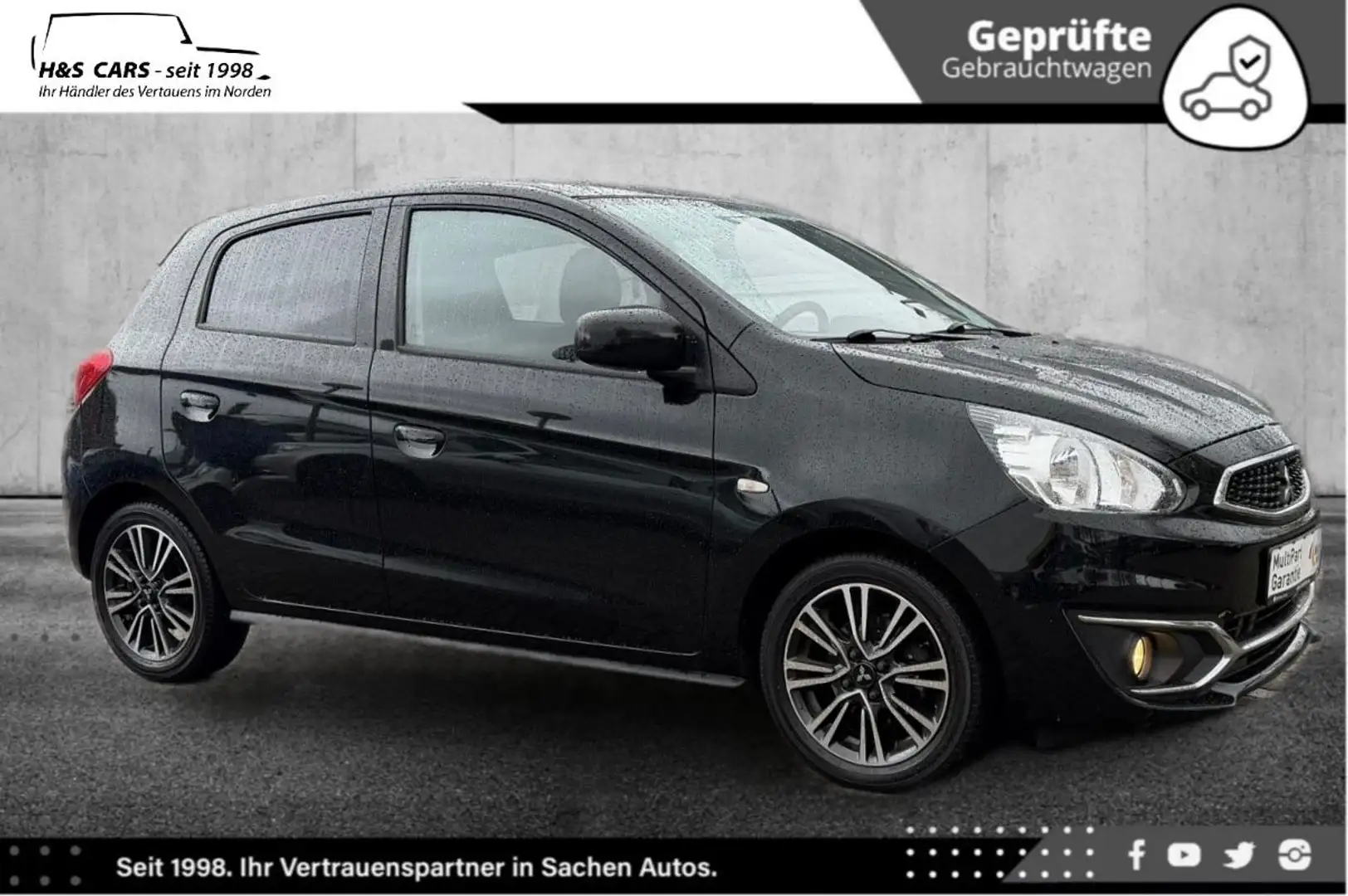 Mitsubishi Space Star 100+ 1H NAV CARPLAY AT LÜCKENLOS SERV Schwarz - 1