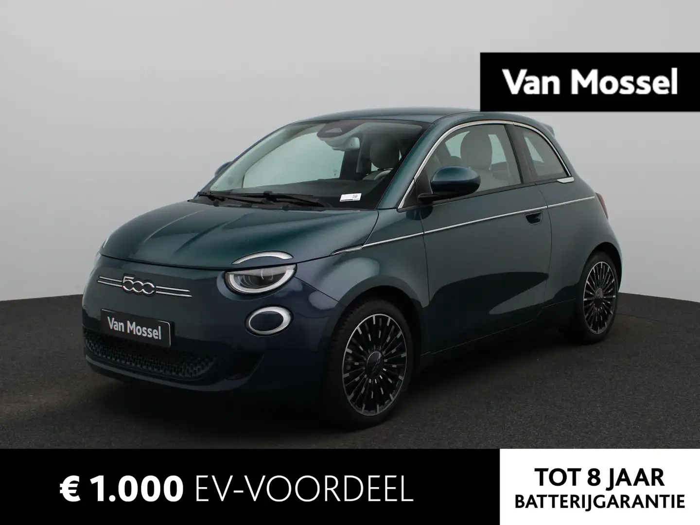 Fiat 500e La Prima 42 kWh | Navigatie | Camera | leder Groen - 1