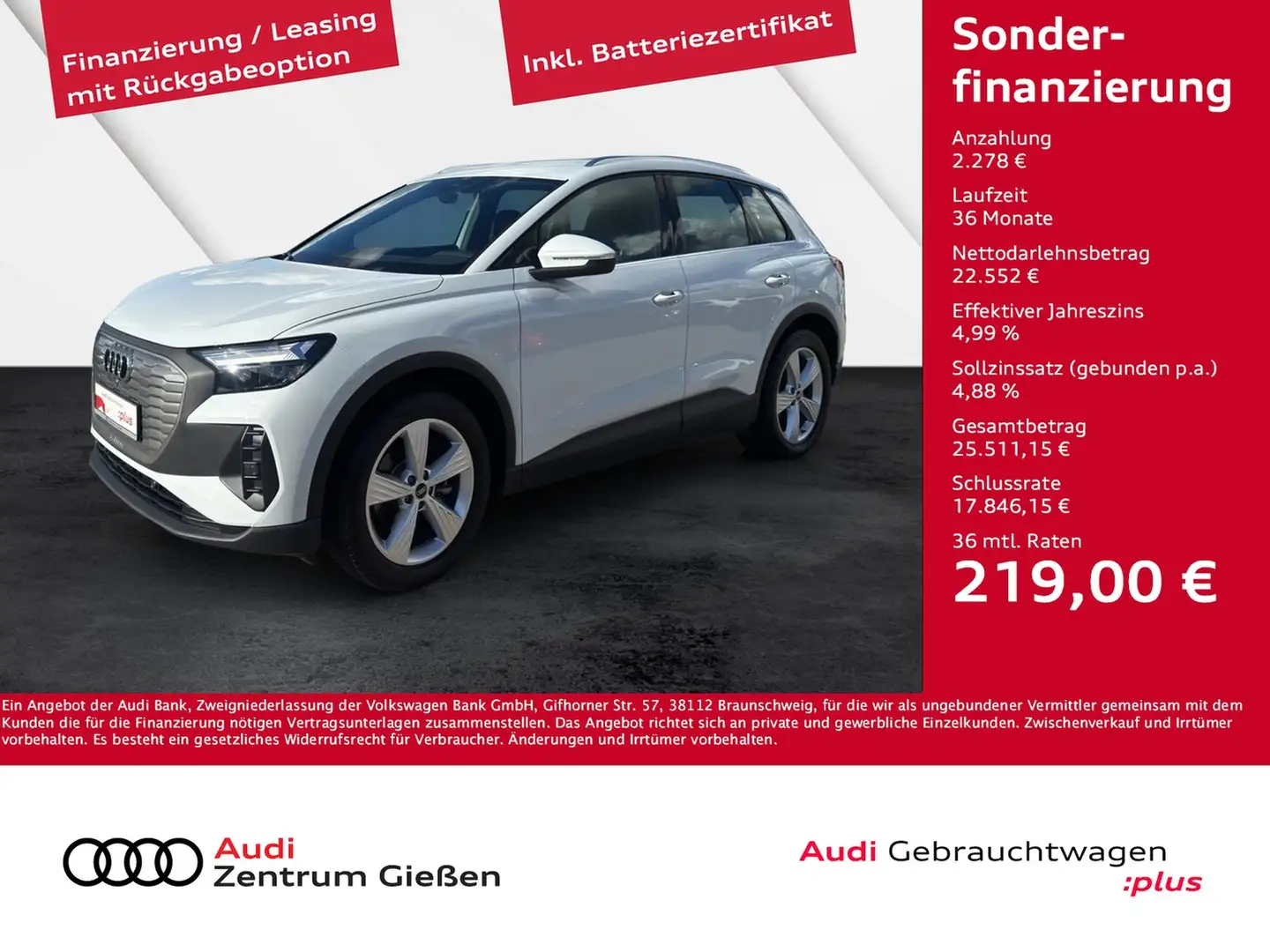 Audi Q4 e-tron 35 basis MMI Navigation plus LED Weiß - 1