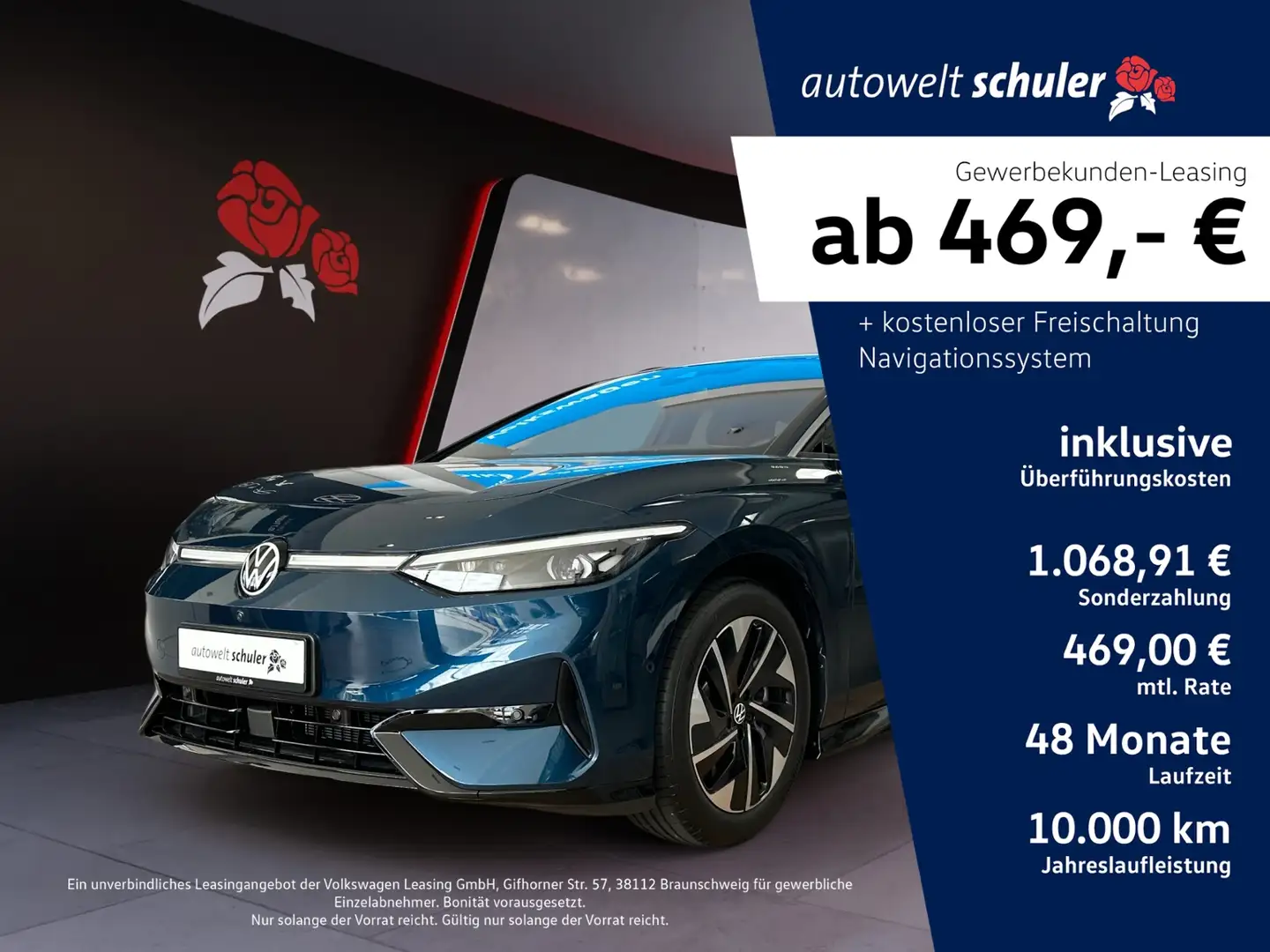 Volkswagen ID.7 Tourer Pro  286 PS 77 kWh 1-Gang-Automatik Blauw - 1
