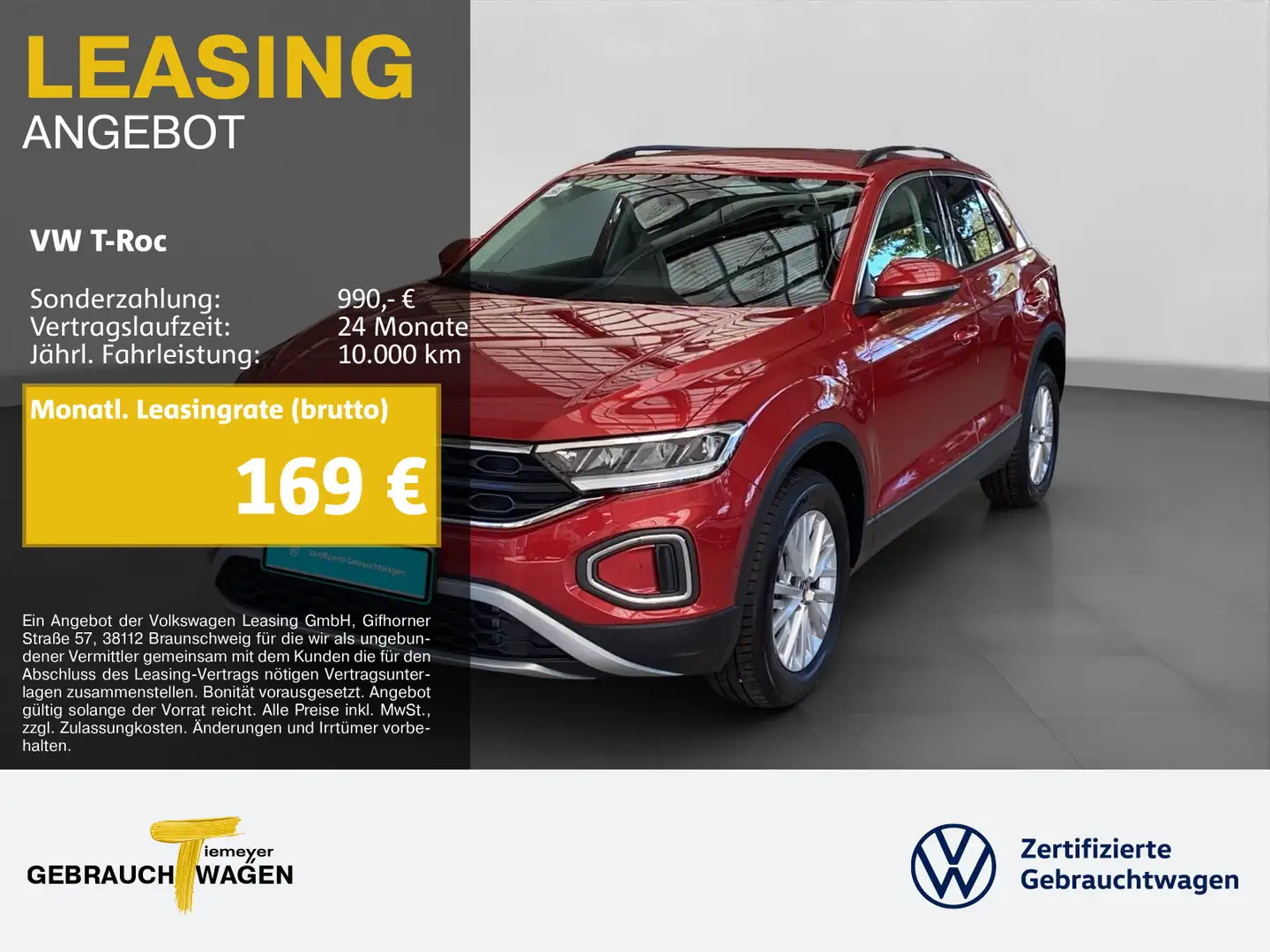 Volkswagen T-Roc 1.0 TSI LIFE AHK NAVI LED SITZH Rot - 1