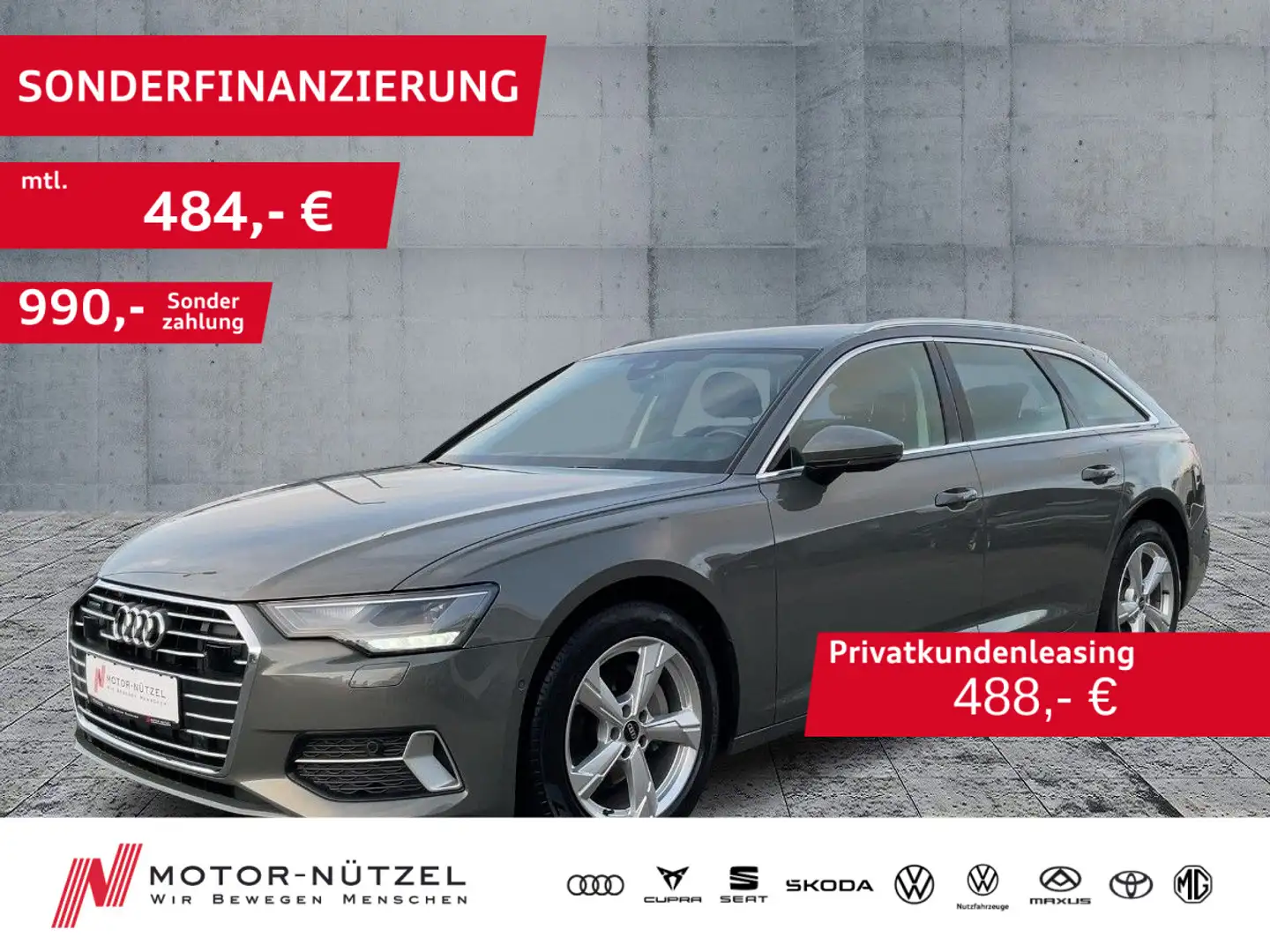 Audi A6 40 TDI QU S-TR SPORT LED+NAVI+RFK+ACC Grau - 1