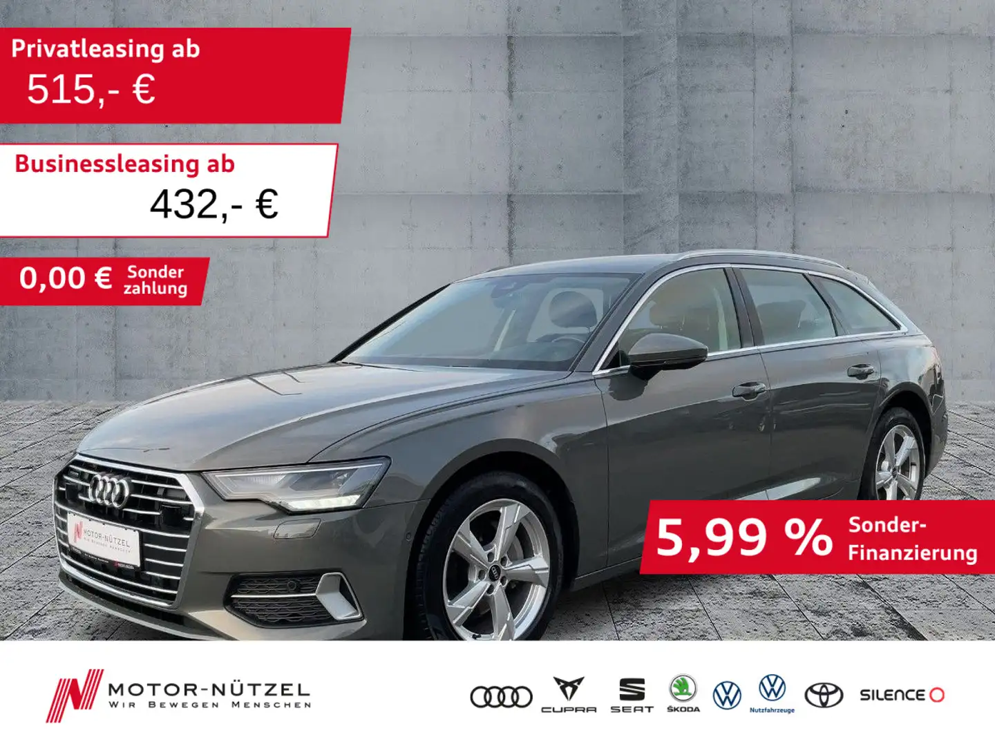 Audi A6 40 TDI QU S-TR SPORT LED+NAVI+RFK+ACC Gris - 1