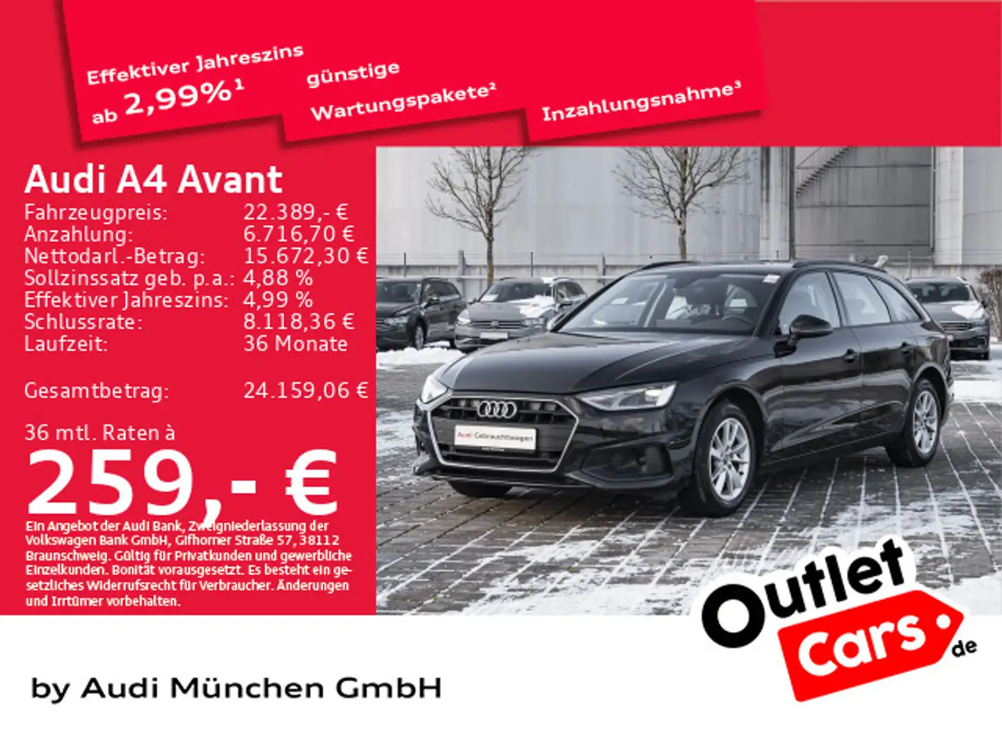 Audi A4 30 TDI S tronic Navi+/Assistenz Schwarz - 1