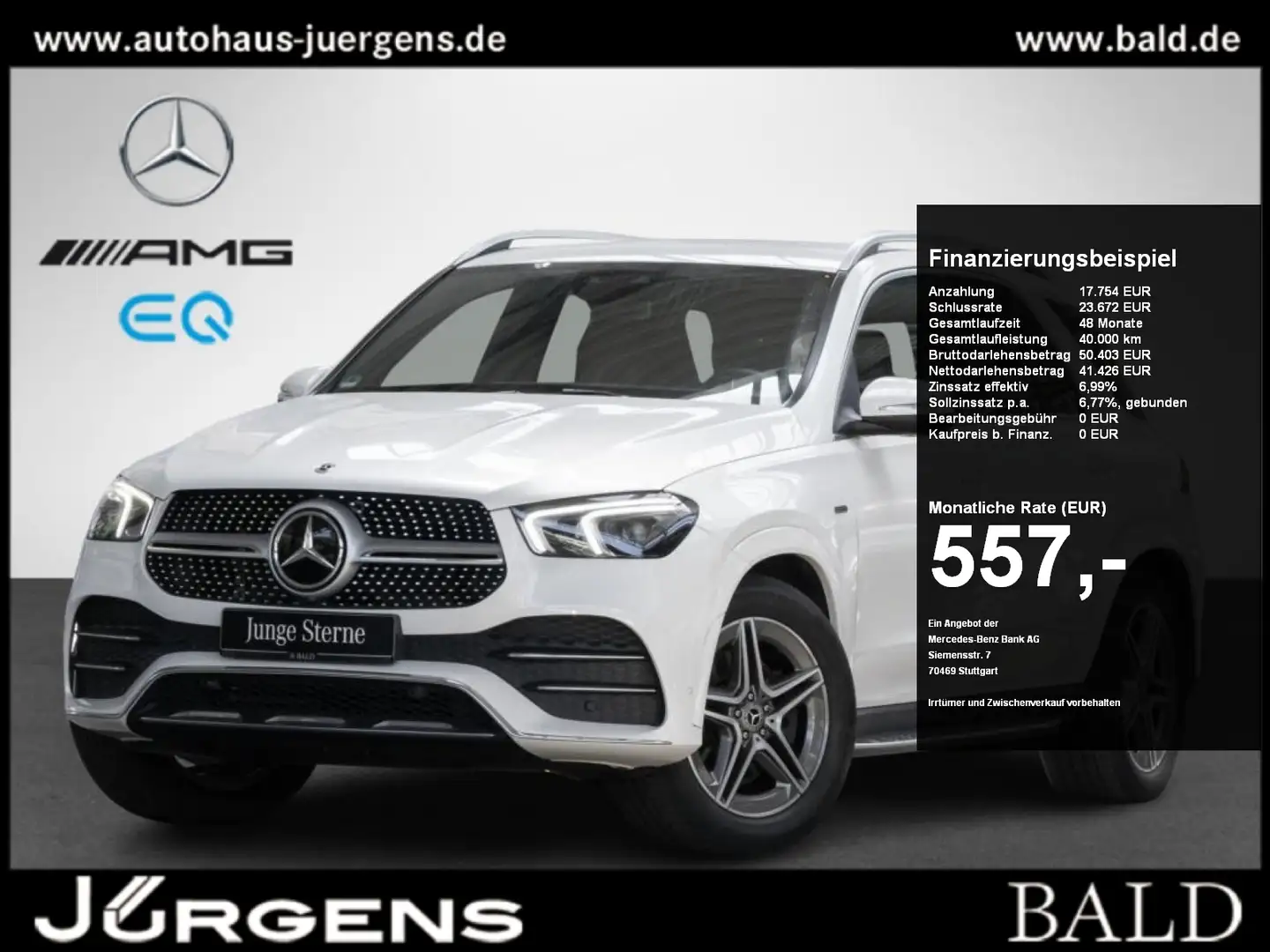Mercedes-Benz GLE 350 de 4M AMG/Wide/LED/Cam/CarPlay/Easy-P Blanc - 1