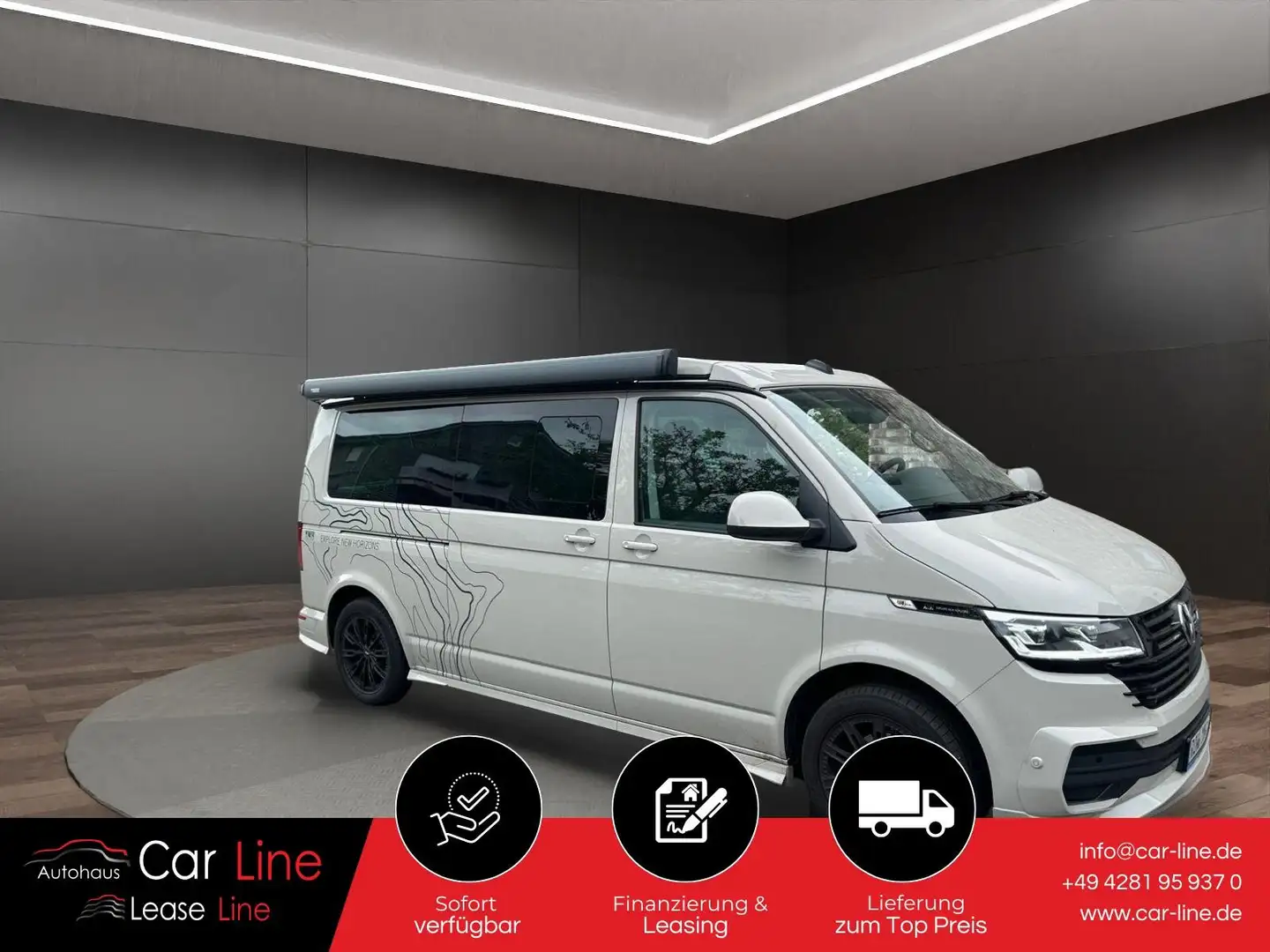 Volkswagen T6 California T6.1 California Lang*ABT XNH High-End Camper*AHK Grijs - 1