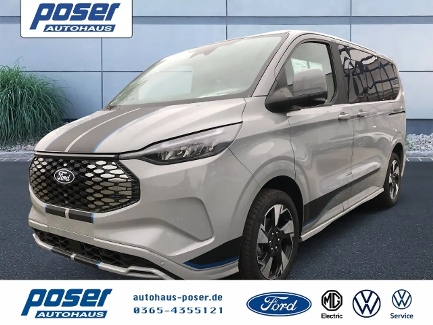 Ford Tourneo Custom Sport 64kWh Elektromotor 340L1 Gris - 1